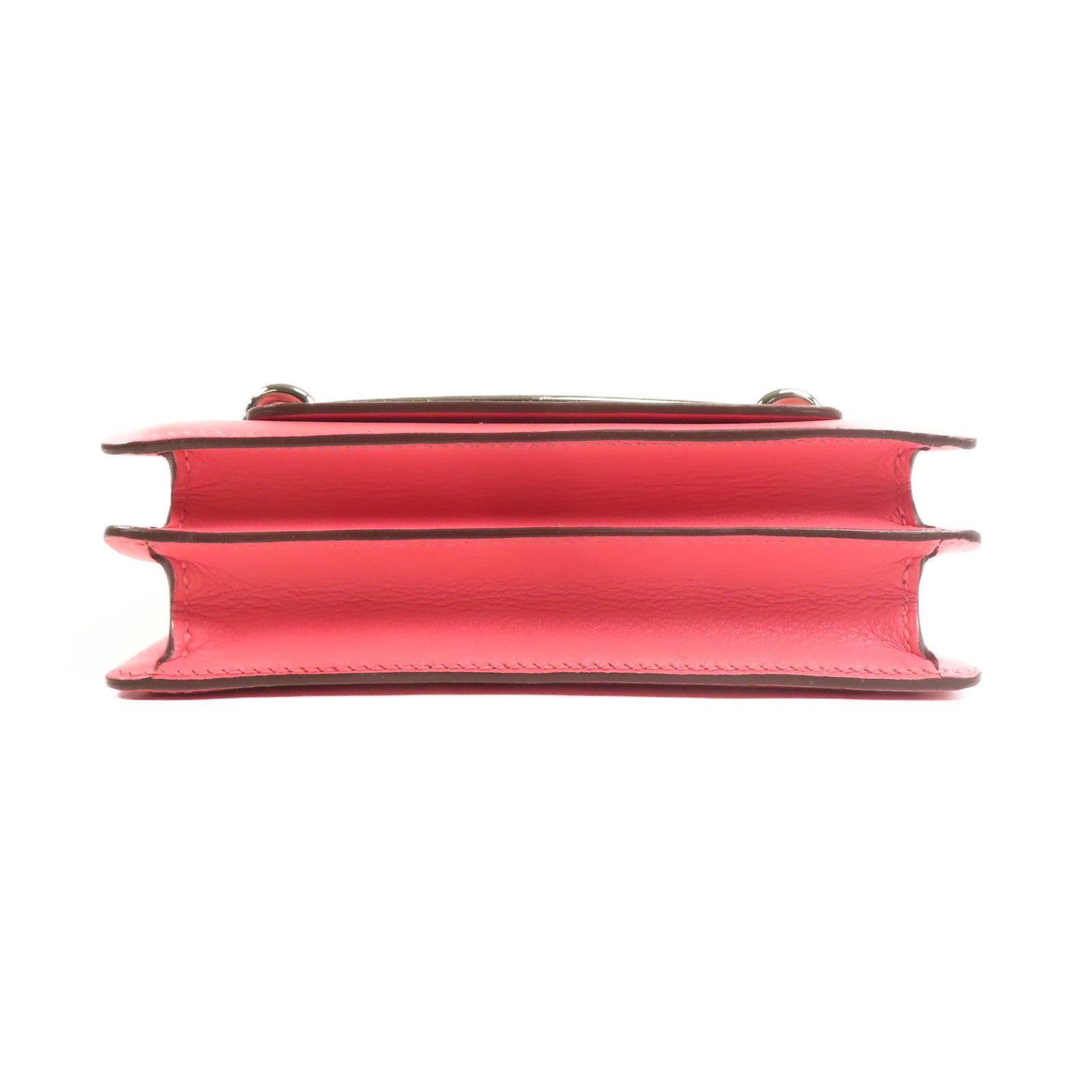 HERMES 【激減優惠】Evercolor皮革Mini Roulis銀扣肩背袋Rose Azalee