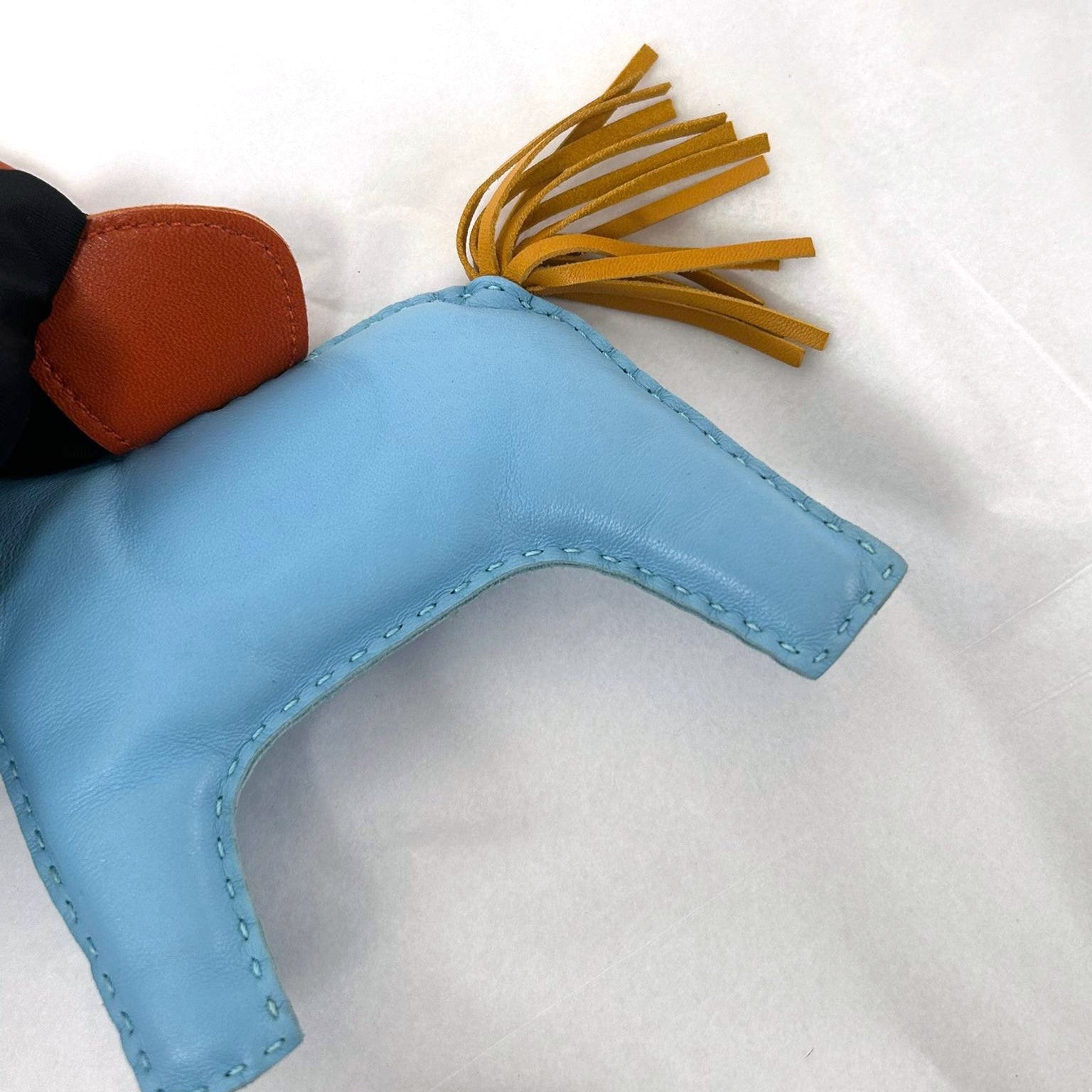 HERMES Rodeo GM Charm Milo Leather Blue