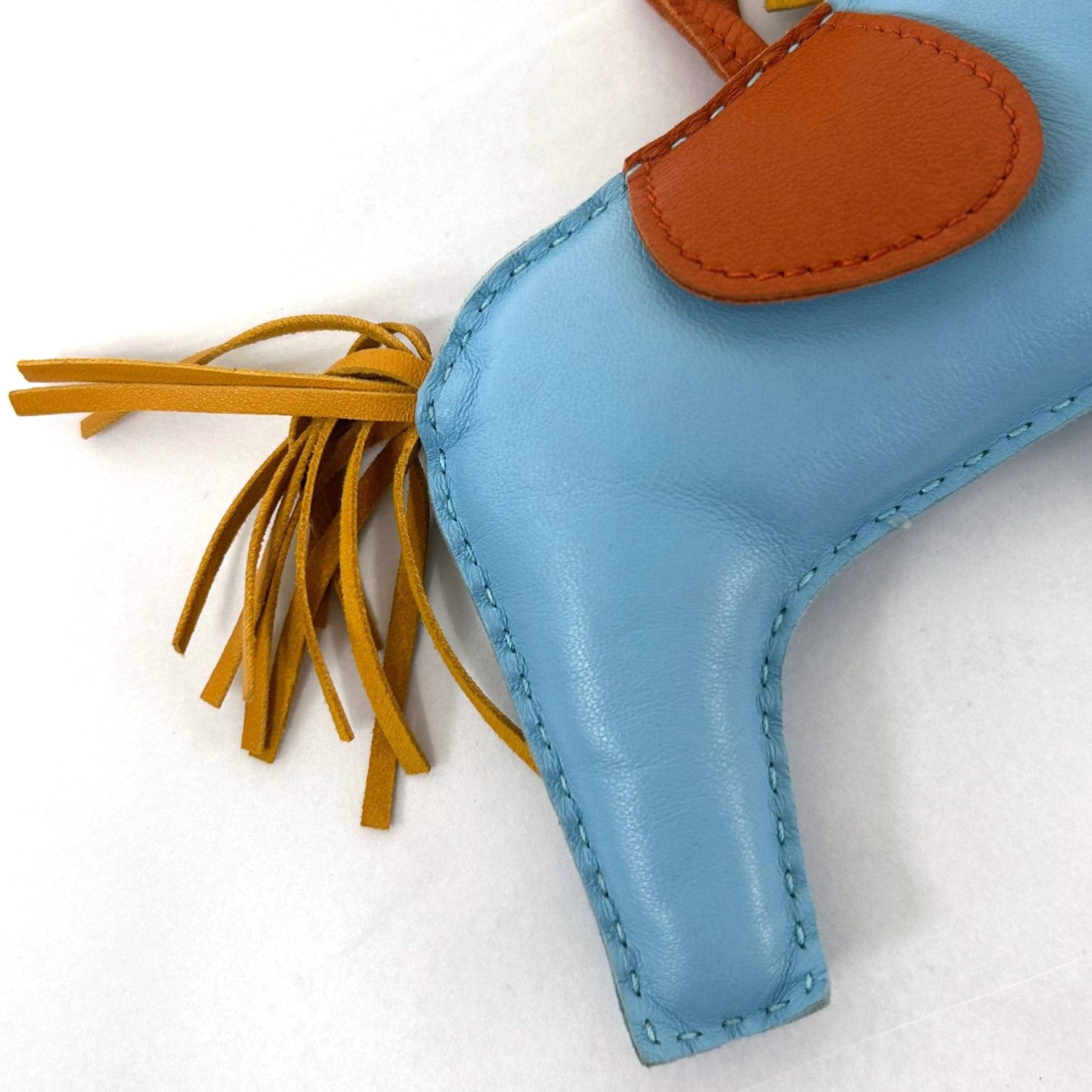 HERMES Rodeo GM Charm Milo Leather Blue