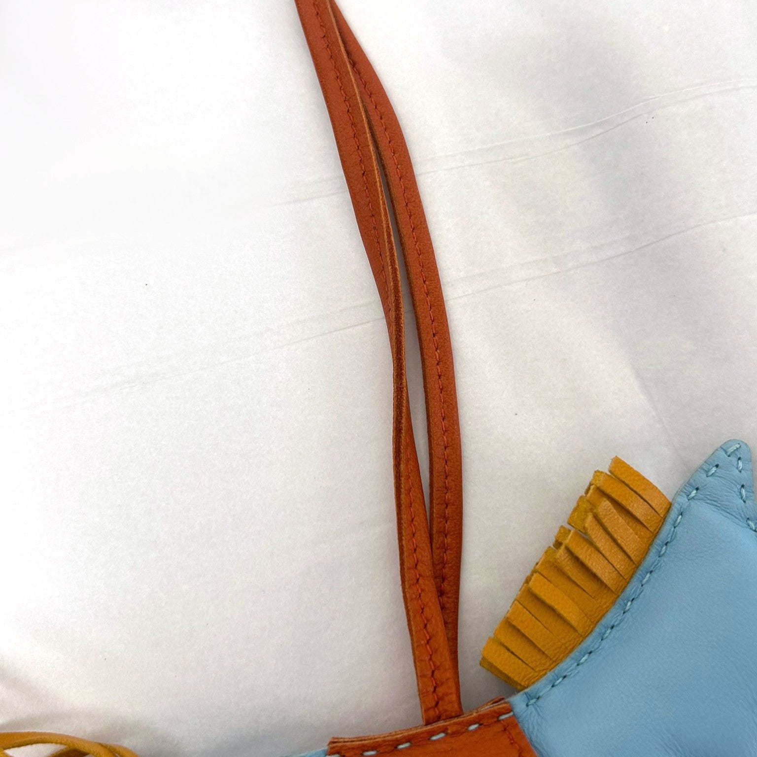 HERMES Rodeo GM Charm Milo Leather Blue