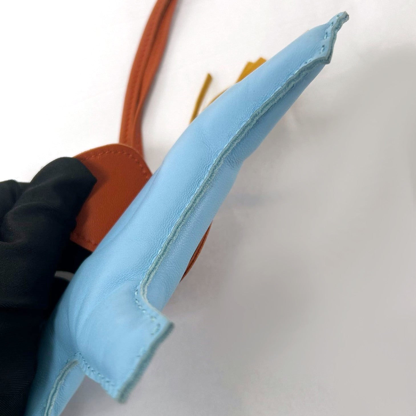 HERMES Rodeo GM Charm Milo Leather Blue