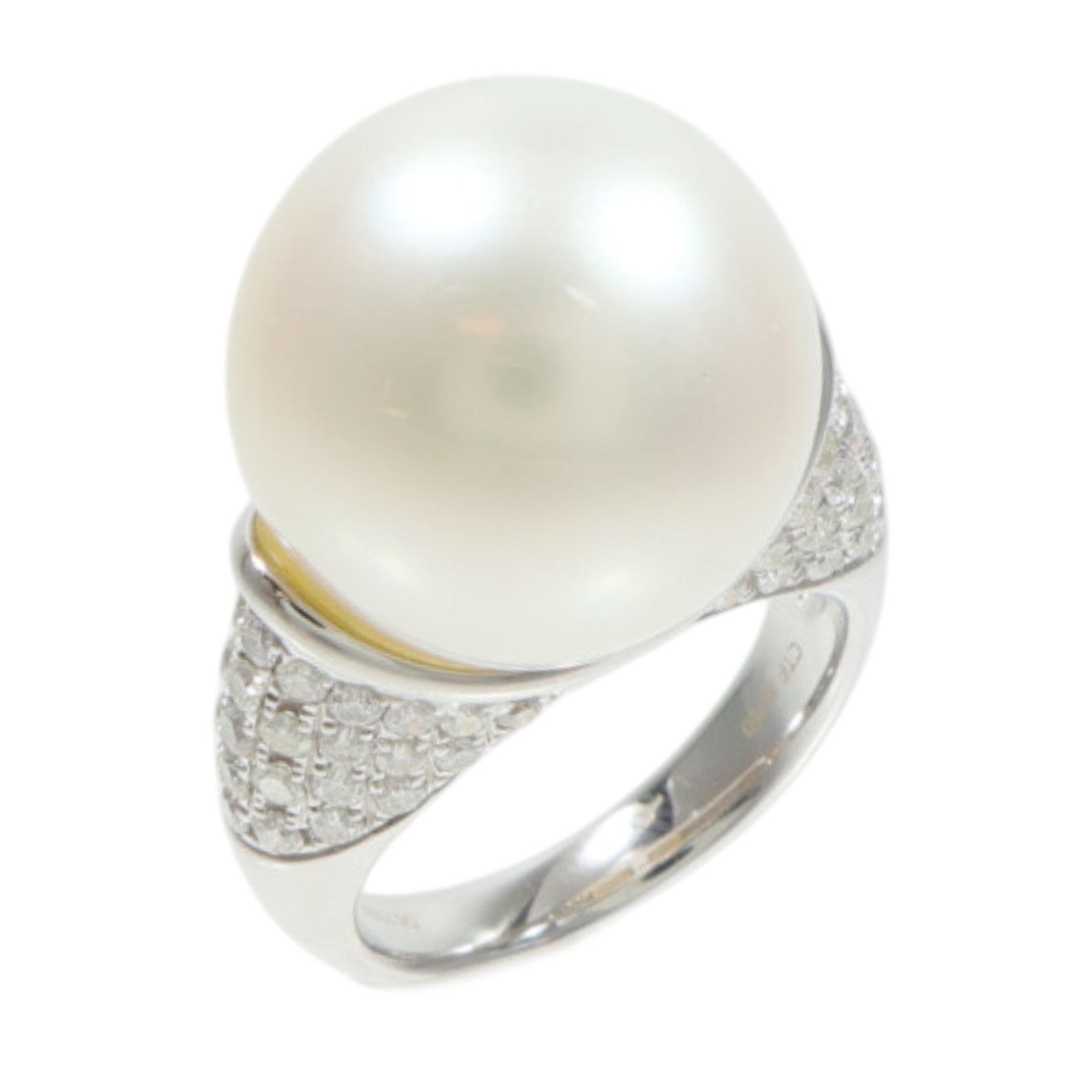 JEWELRY 18K白金Pearl Diamond Ring珍珠/鑽石戒指