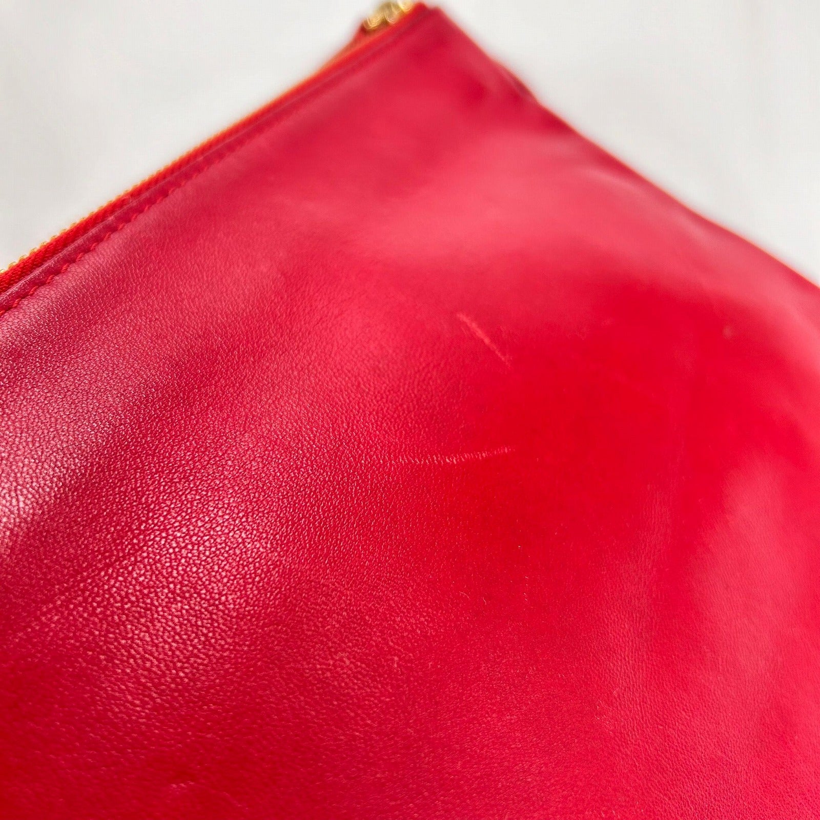 CELINE 【激減優惠】牛皮皮革Torio金扣肩背袋紅色