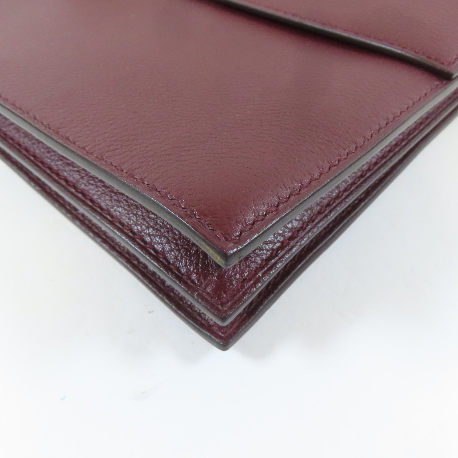HERMES 【激減優惠】Evercolor皮革Pochette Fortunio金扣手拿包伯爾多色
