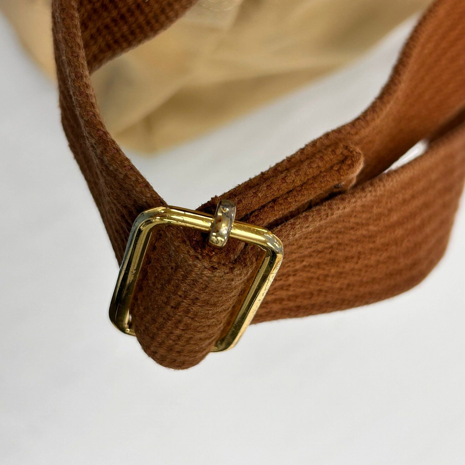 Longchamp 帆布Shoulder Bag金扣肩背袋米色