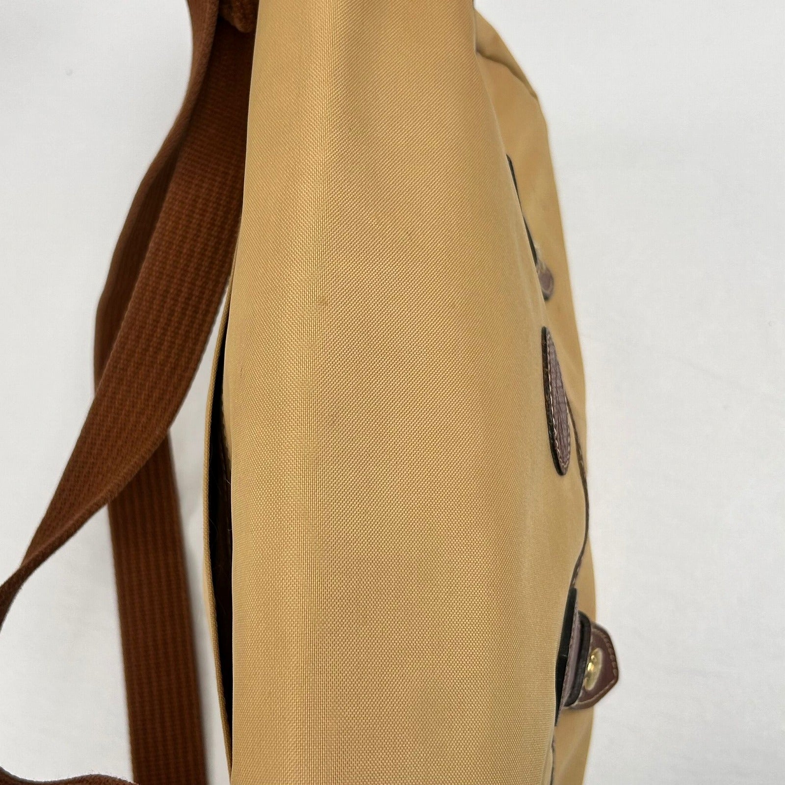 Longchamp 帆布Shoulder Bag金扣肩背袋米色