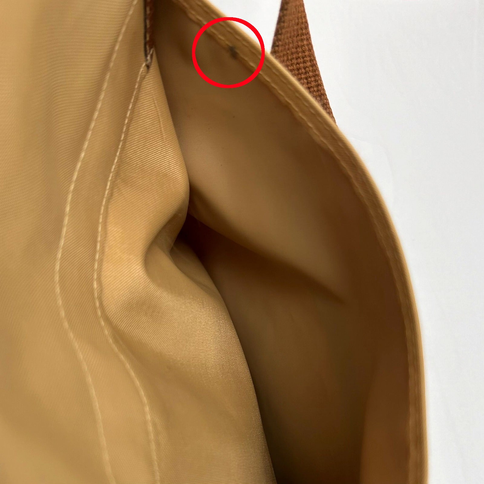 Longchamp 帆布Shoulder Bag金扣肩背袋米色
