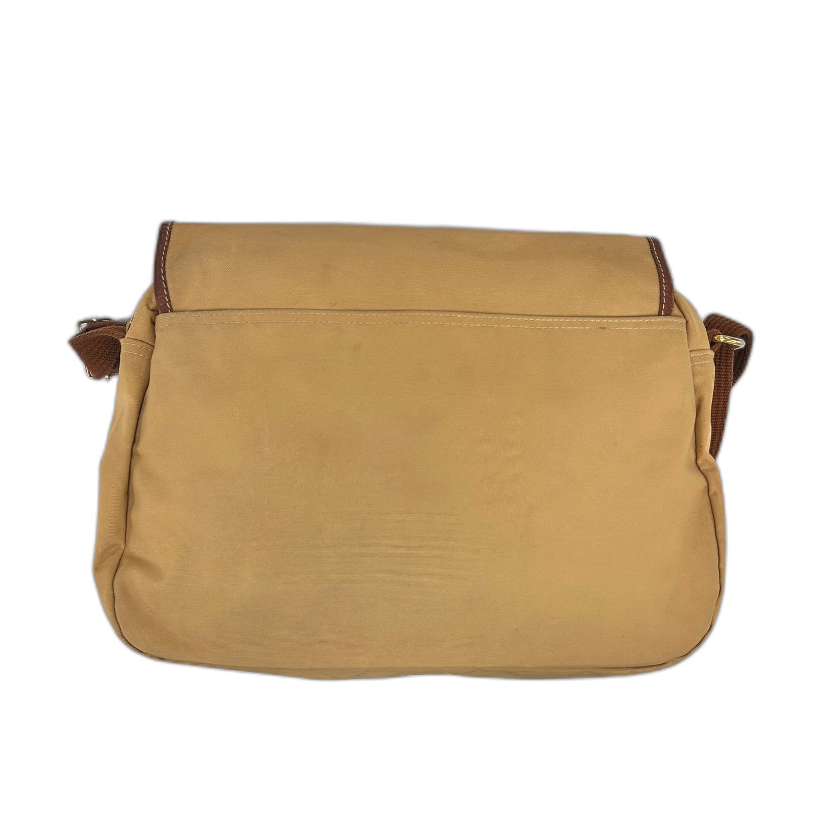 Longchamp 帆布Shoulder Bag金扣肩背袋米色