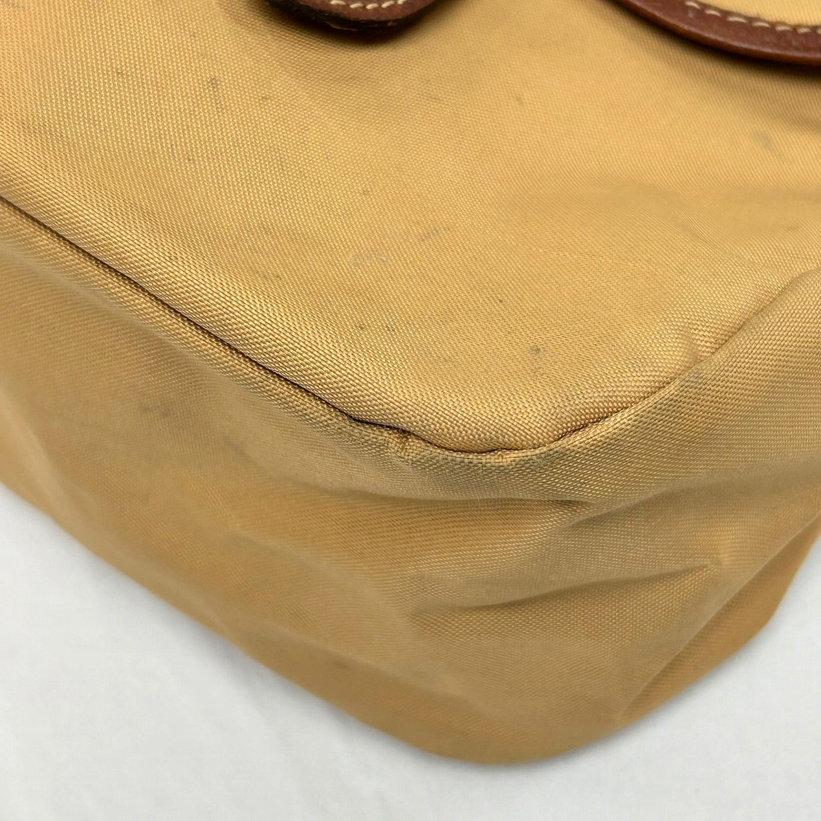 Longchamp 帆布Shoulder Bag金扣肩背袋米色