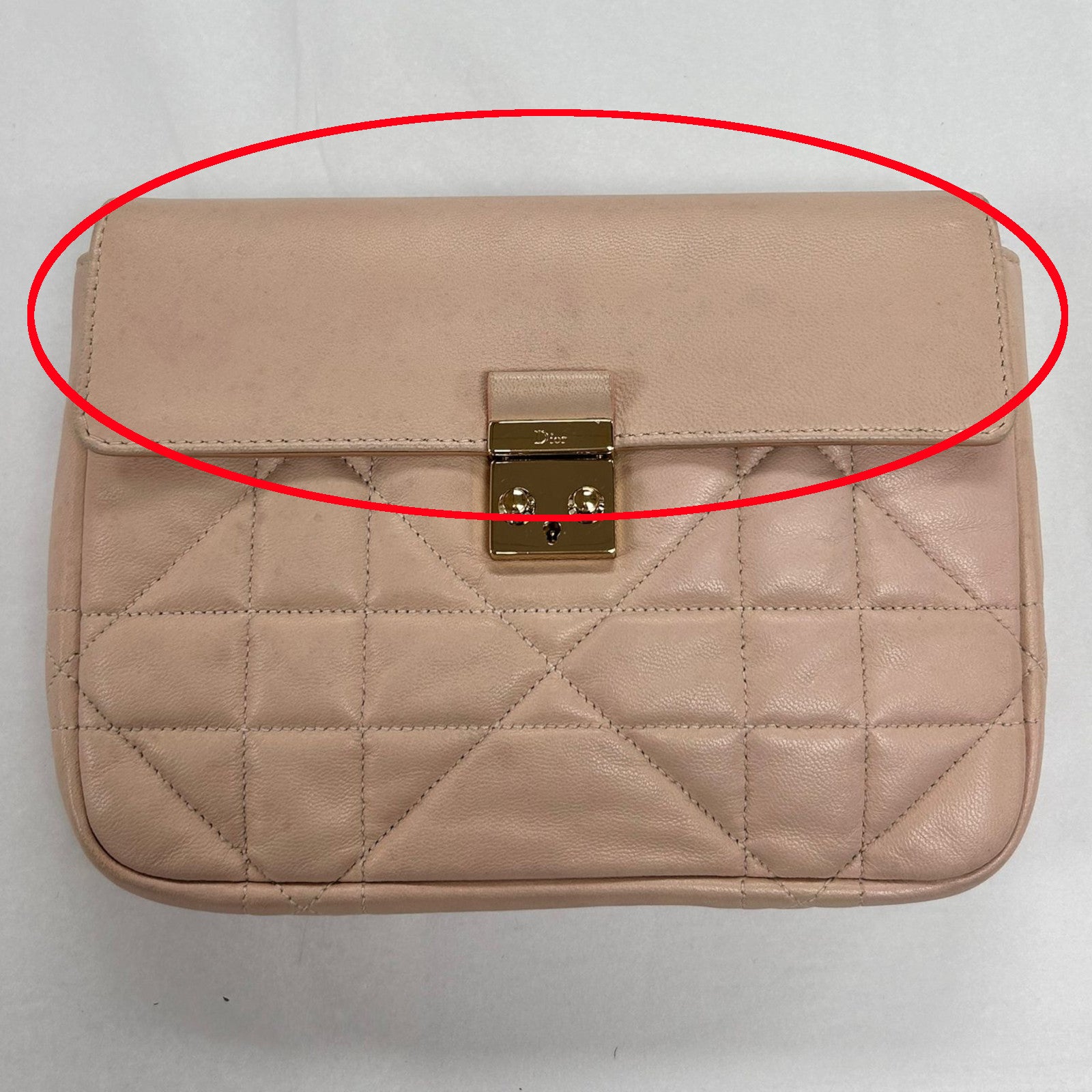 Dior 羊皮皮革Miss Dior Shoulder Bag金扣鏈手挽肩背兩用袋粉紅色