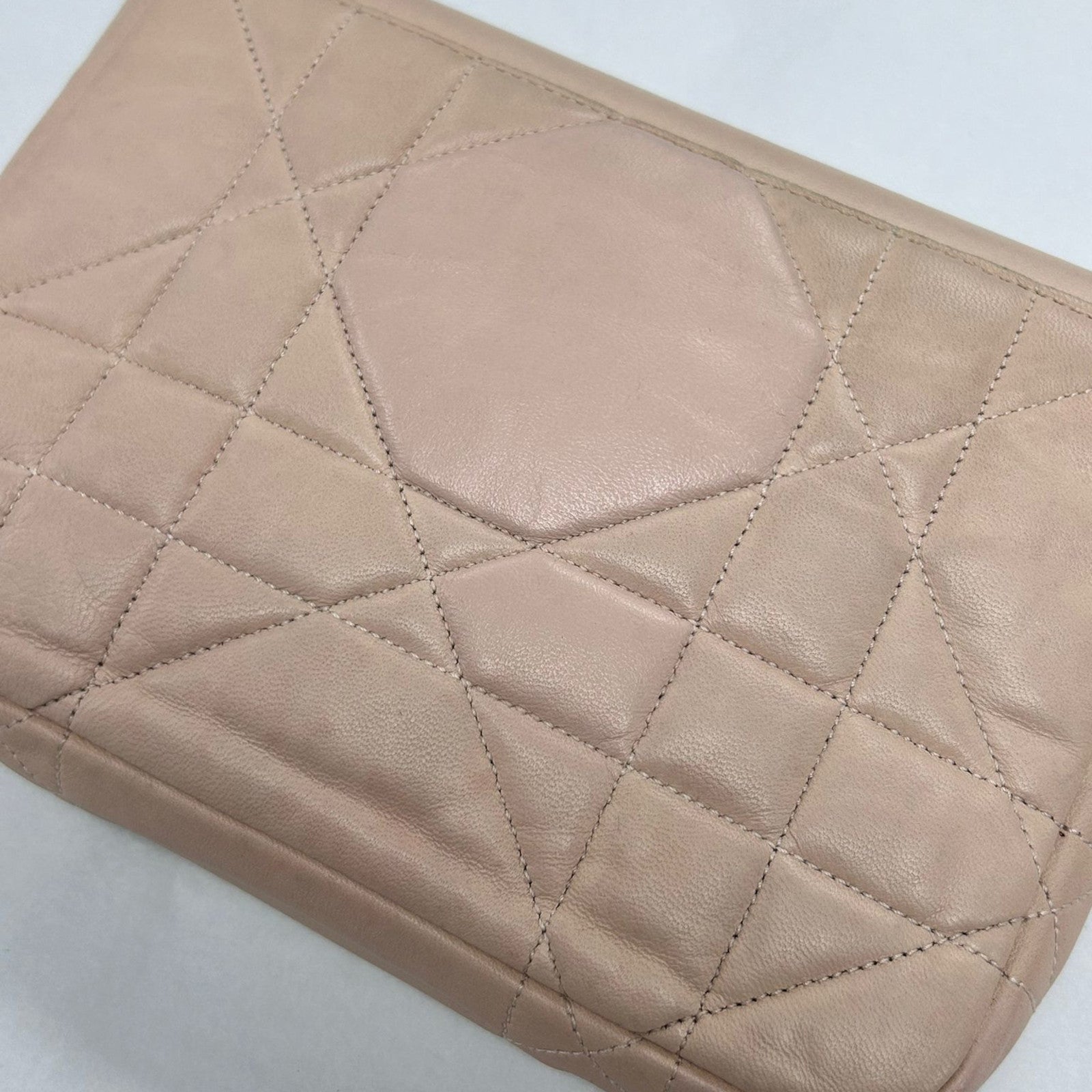 Dior 羊皮皮革Miss Dior Shoulder Bag金扣鏈手挽肩背兩用袋粉紅色
