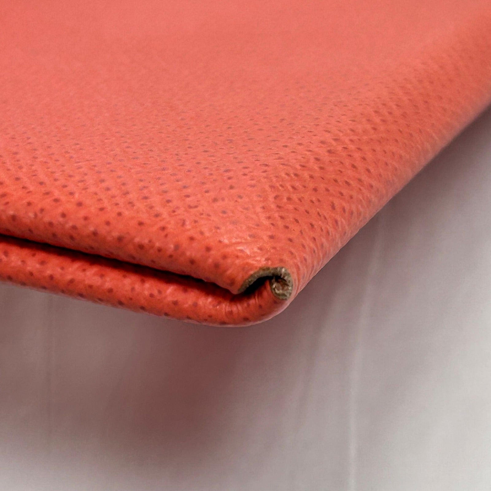 HERMES Epsom皮革Calvi Card Holder銀扣卡片套粉紅色