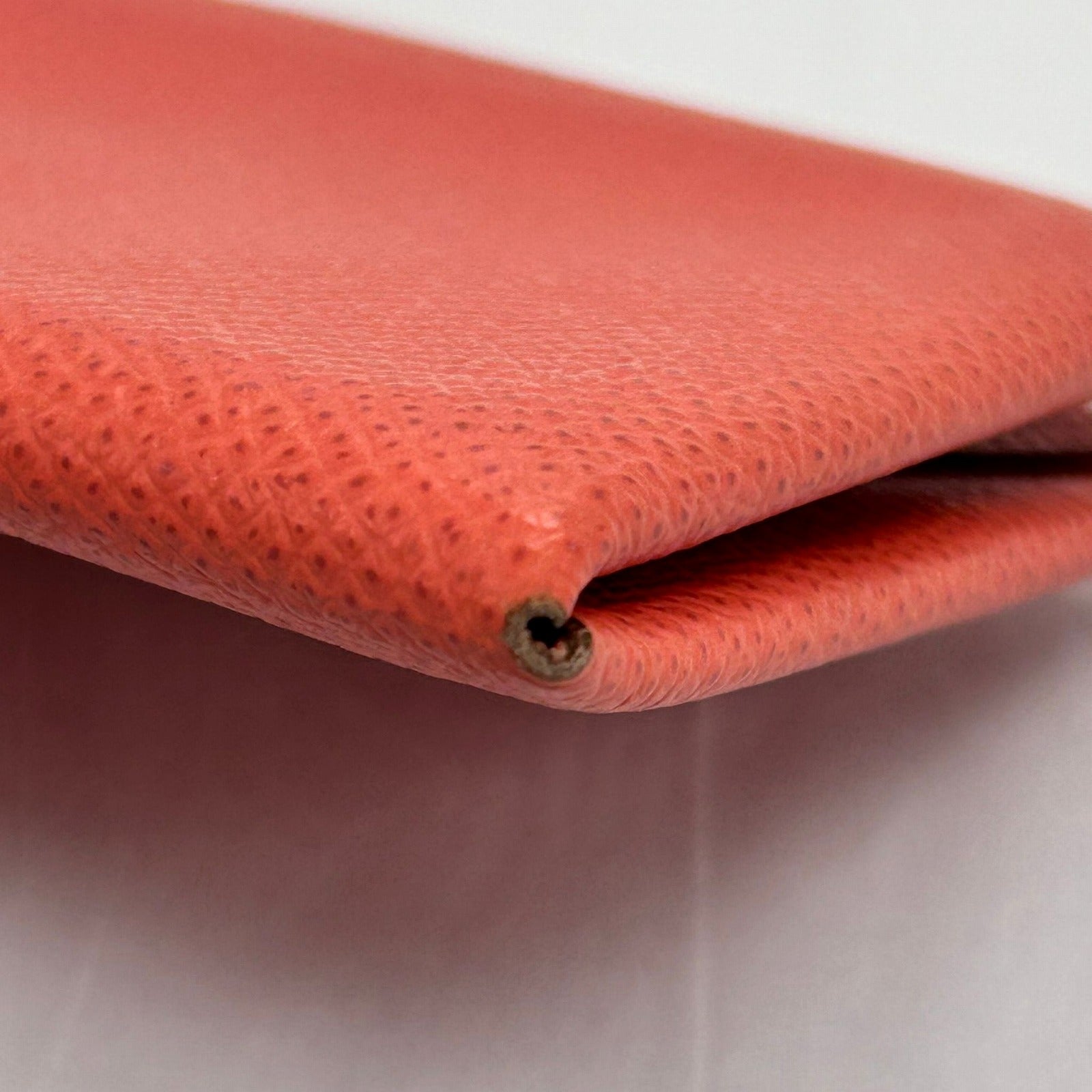 HERMES Epsom皮革Calvi Card Holder銀扣卡片套粉紅色