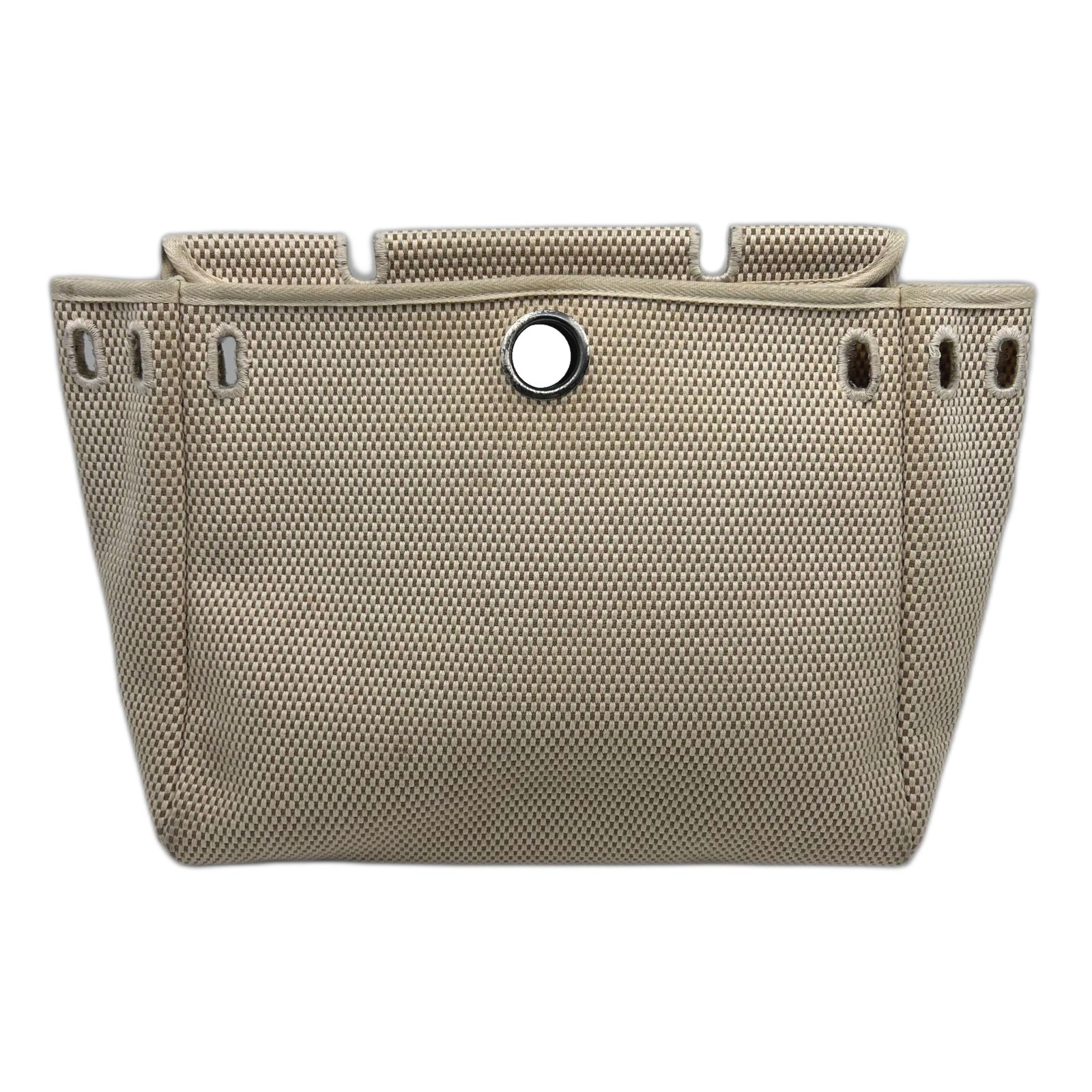 HERMES 帆布/皮革Herbag PM銀扣手挽肩背兩用袋黑色