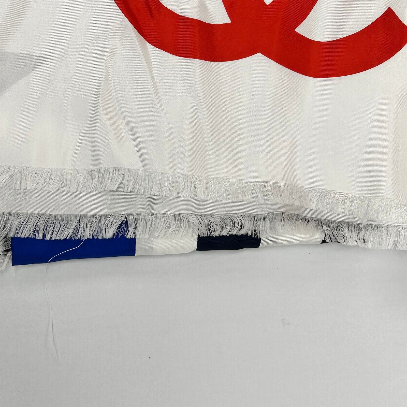 CHANEL 【激減優惠】絲質Scarf絲巾深藍色/白色/紅色