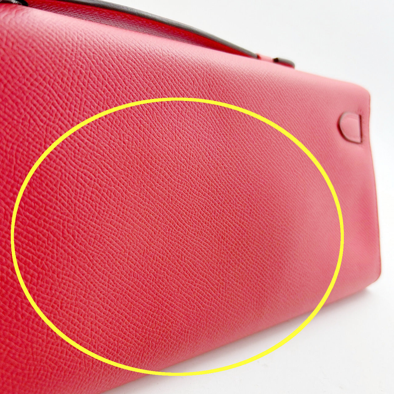 HERMES Epsom皮革Kelly Cut金扣手拿包蜜桃紅色