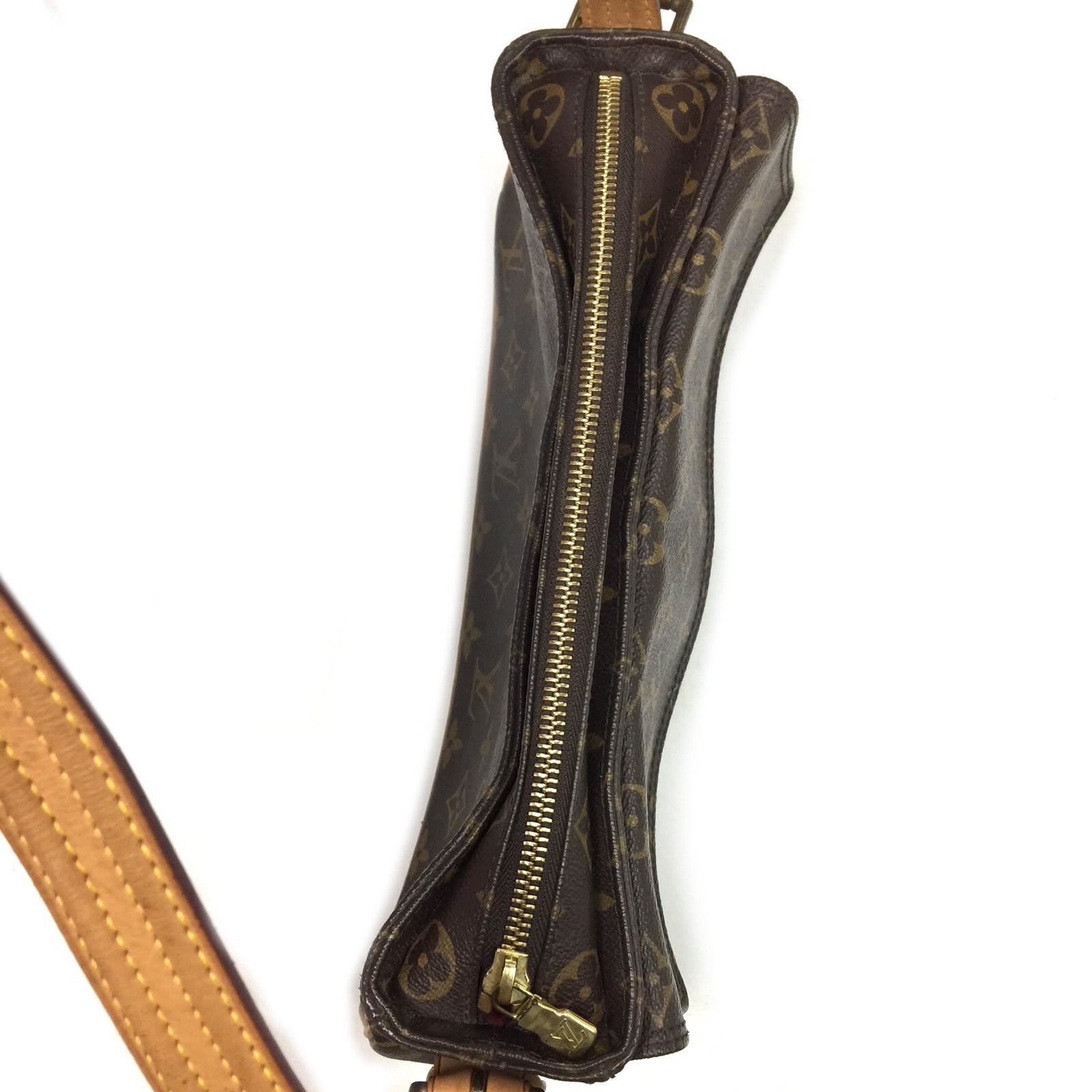 LOUIS VUITTON Monogram Viva Cite MM金扣肩背袋啡色