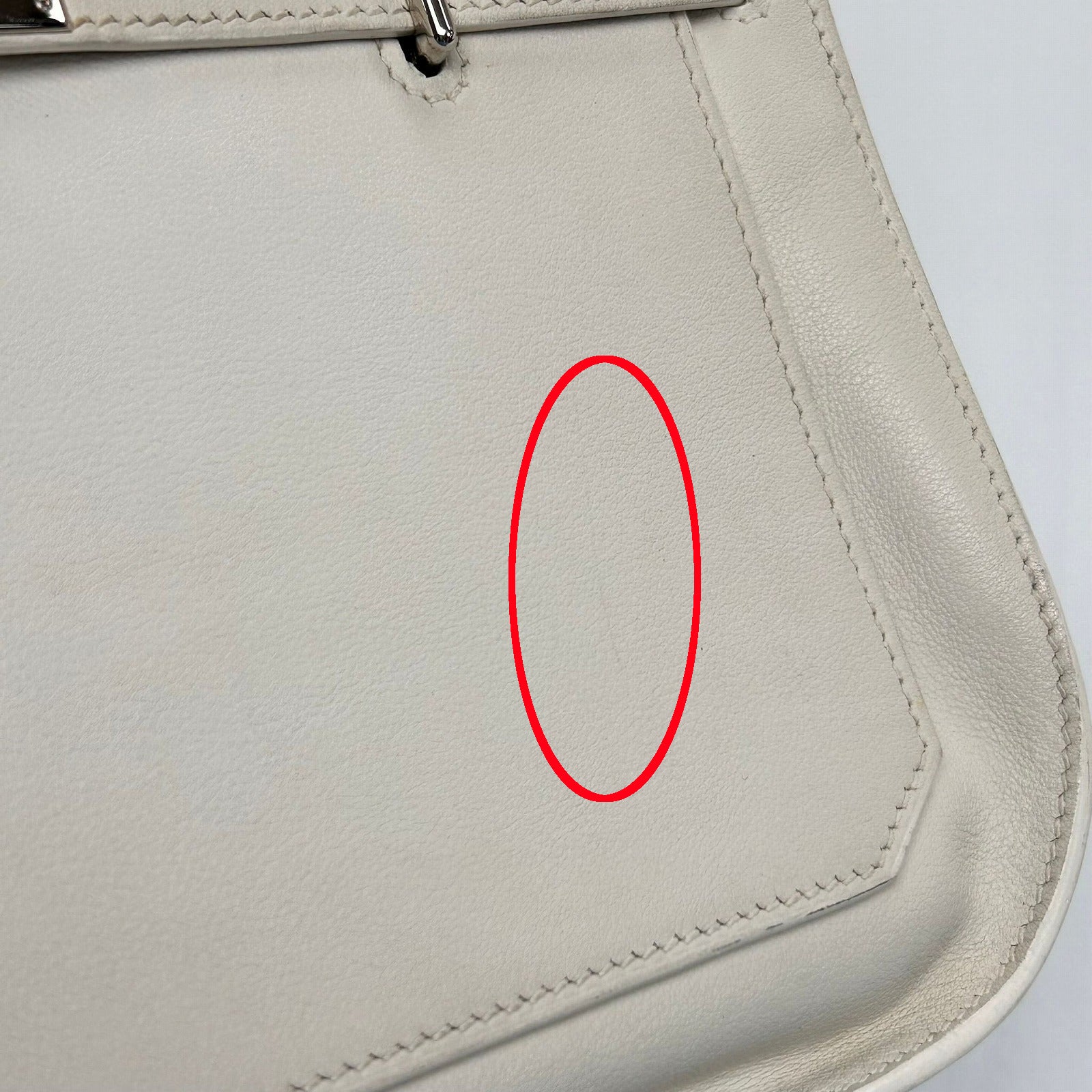 HERMES **【激減優惠】Swift皮革Jypsiere 28銀扣肩背袋白色