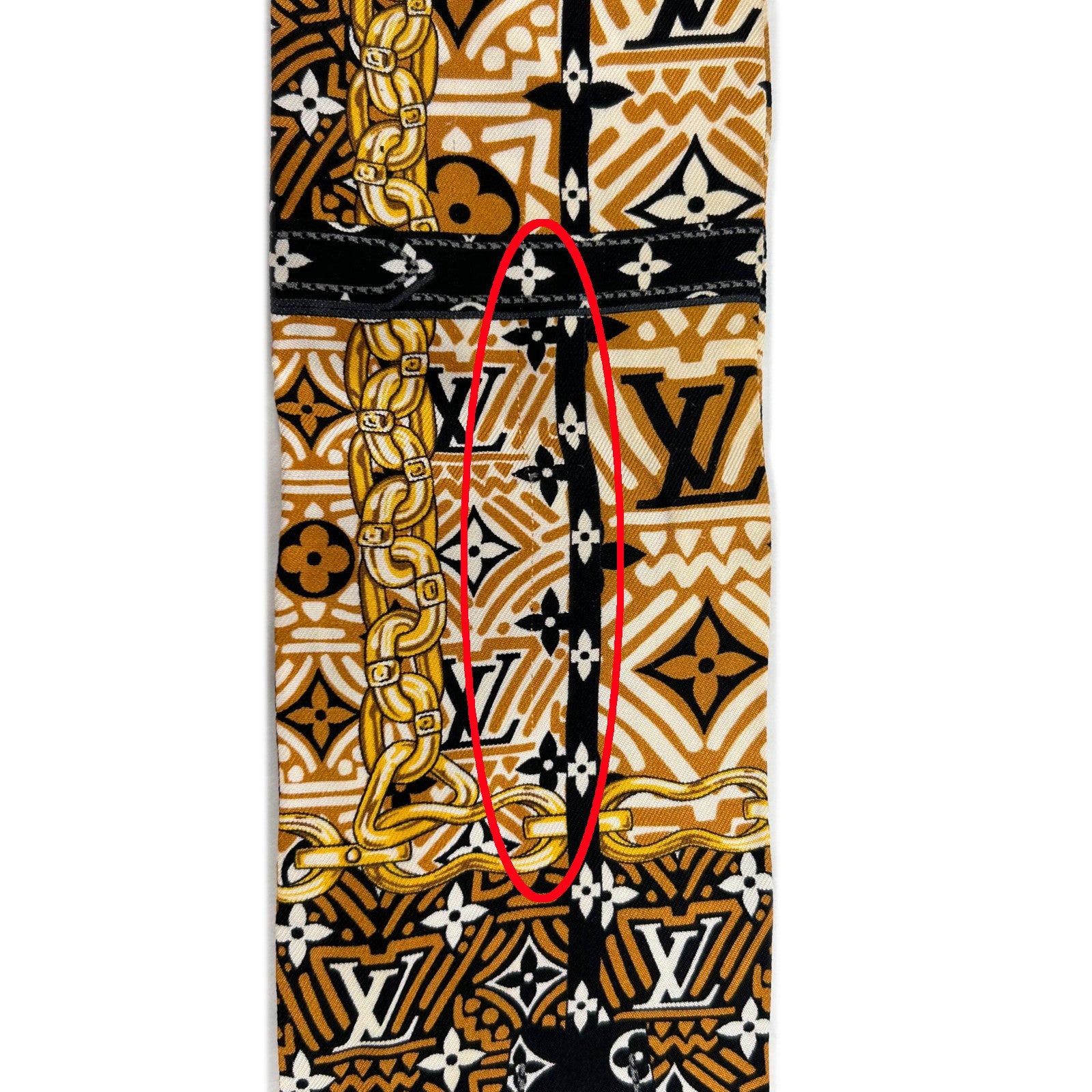 LOUIS VUITTON 絲質Crafty Confidential Bandeau絲巾啡色
