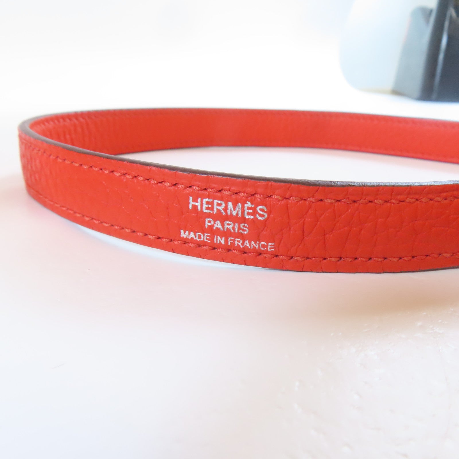 HERMES 【激減優惠】Togo皮革/蜥蝪皮革Kelly 25 Touch銀扣手挽肩背兩用袋新橘紅罌粟花色/螢光橘色
