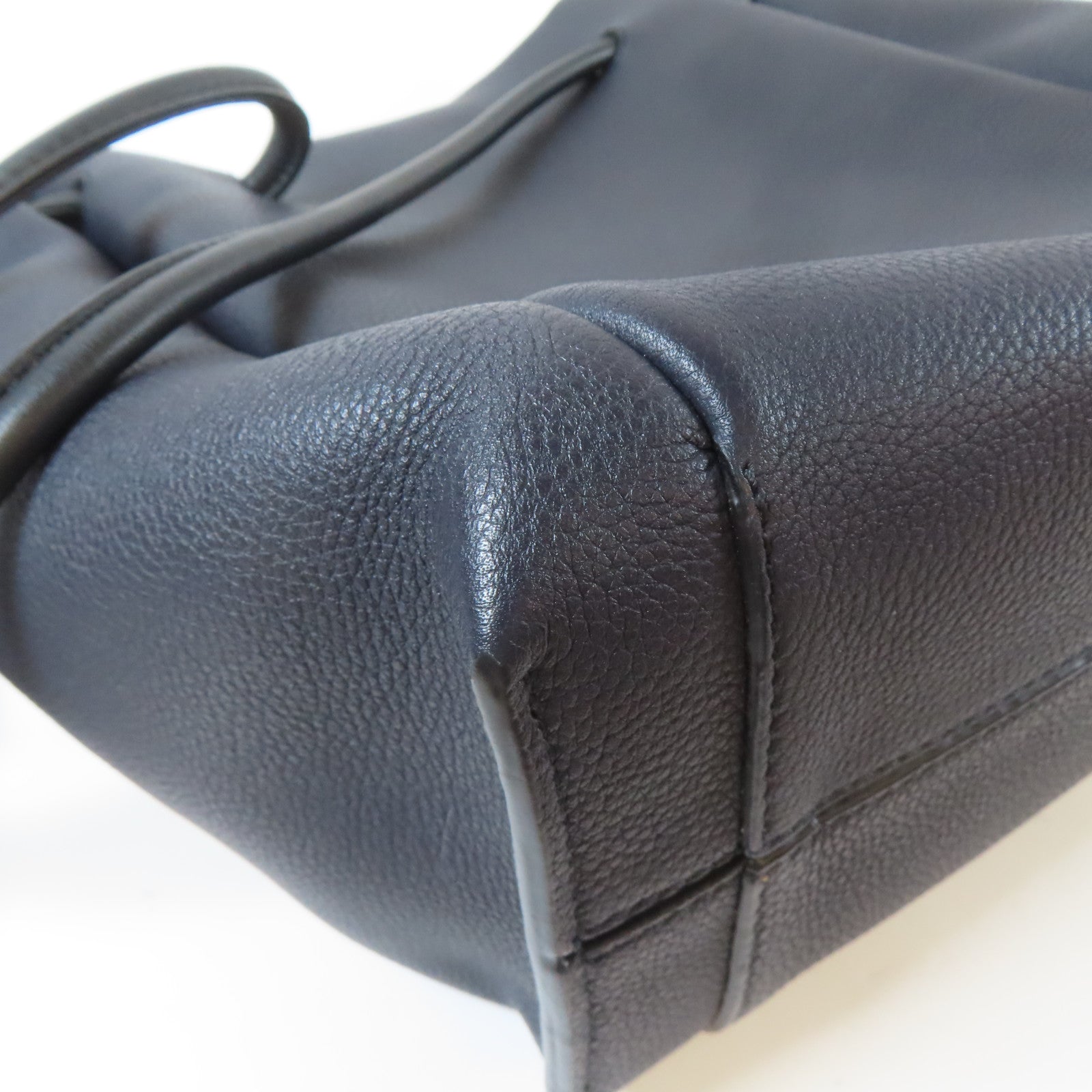 LOEWE 牛皮皮革Flamenco Knot Tote銀扣肩背袋深藍色