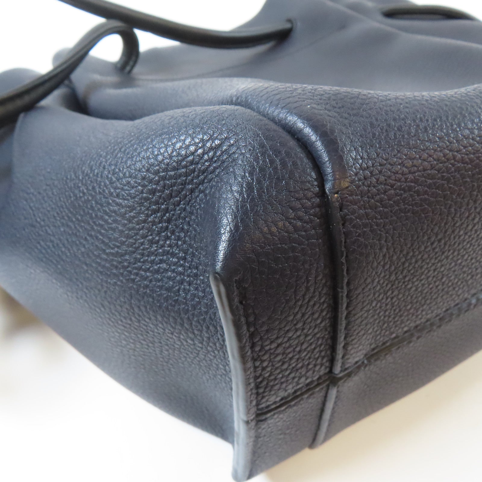 LOEWE 牛皮皮革Flamenco Knot Tote銀扣肩背袋深藍色