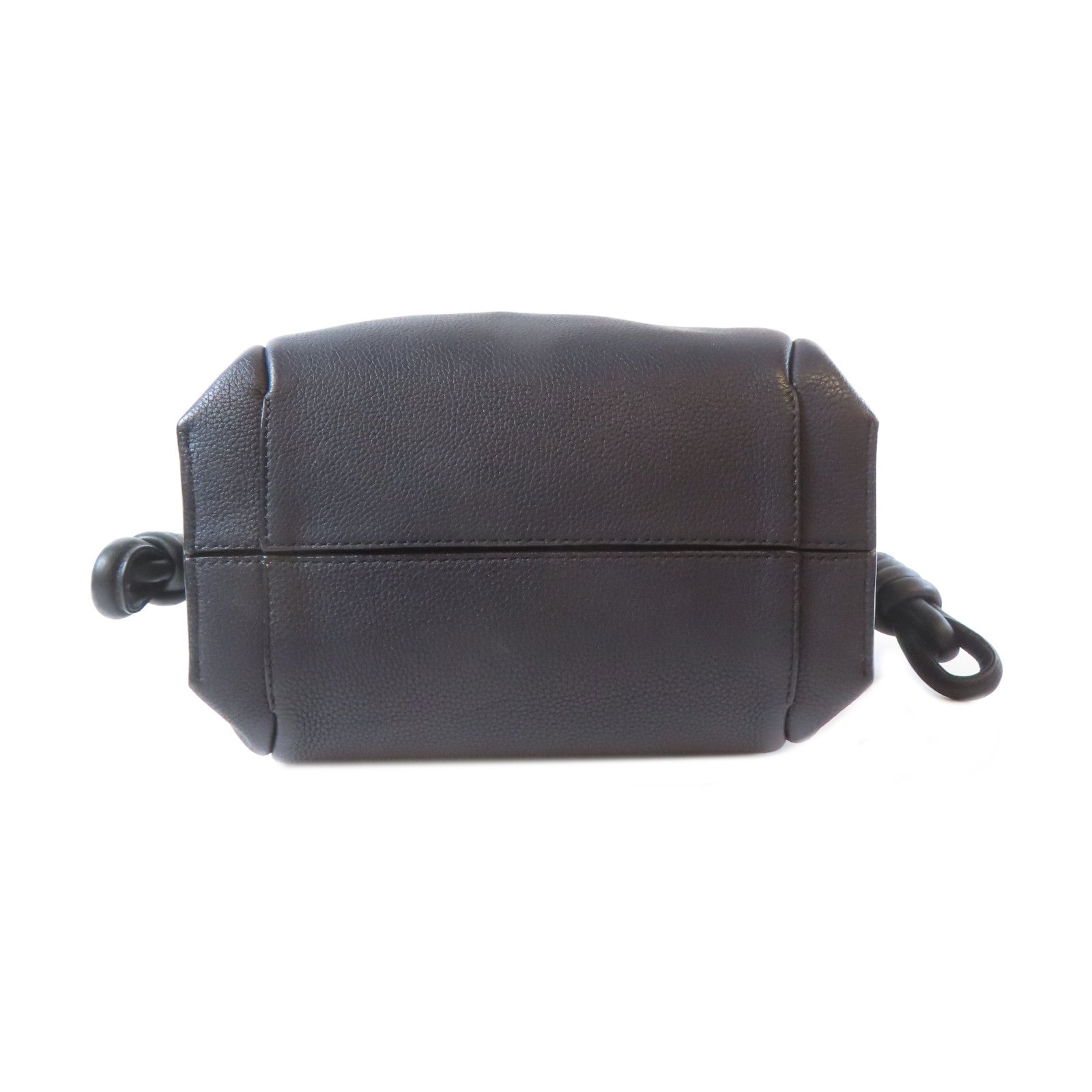 LOEWE 牛皮皮革Flamenco Knot Tote銀扣肩背袋深藍色