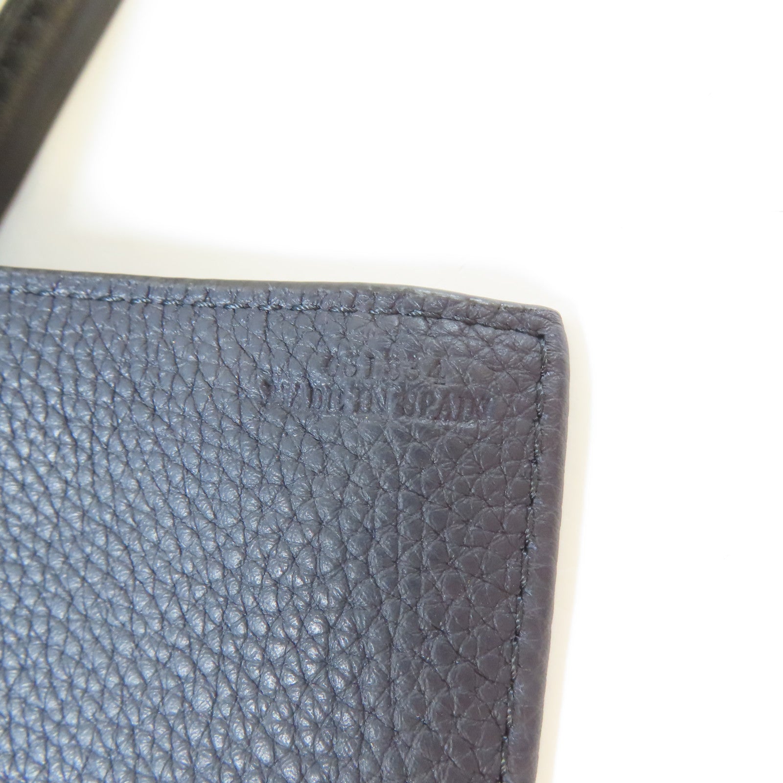 LOEWE 牛皮皮革Flamenco Knot Tote銀扣肩背袋深藍色