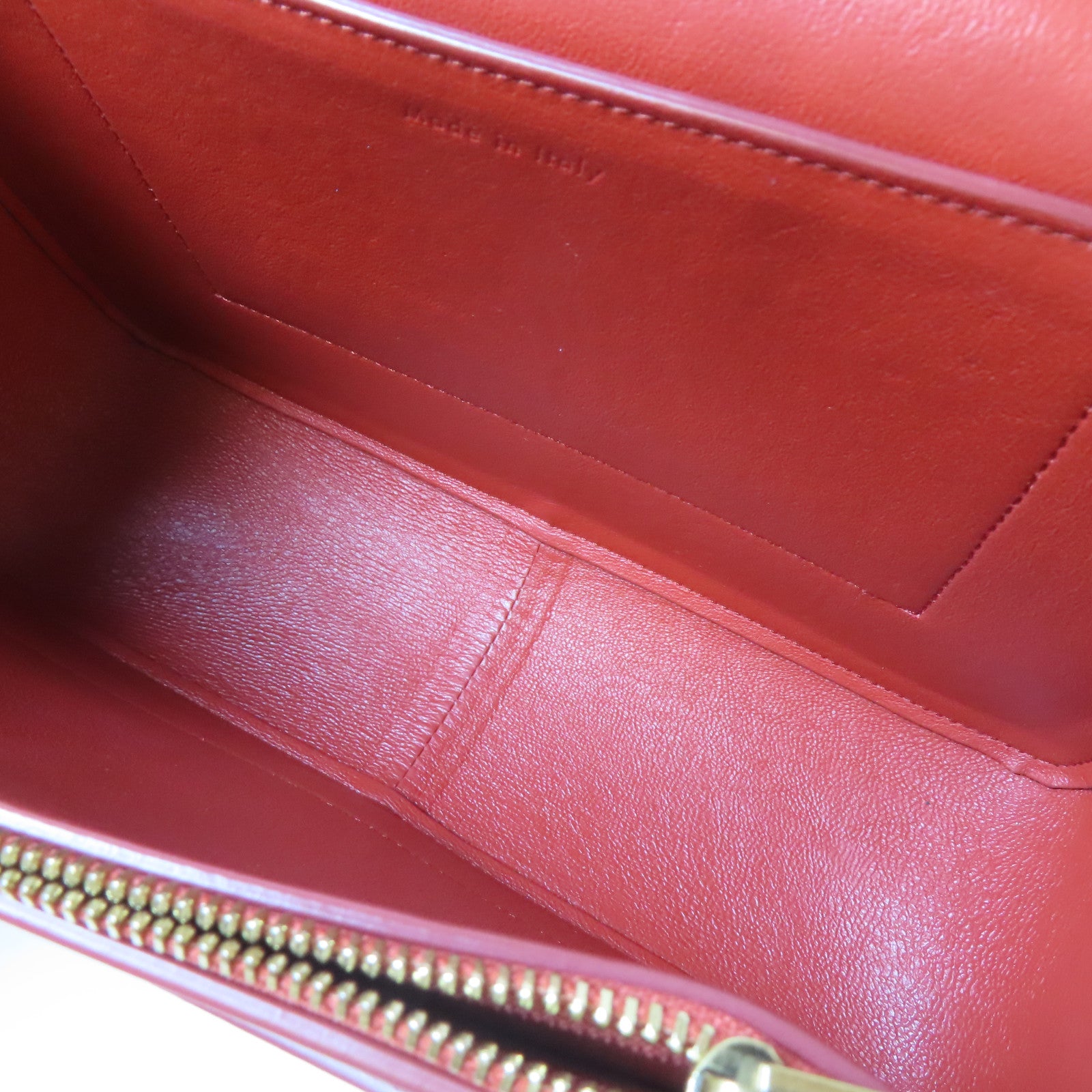 CELINE 【激減優惠】牛皮皮革Shoulder Bag金扣肩背袋啡色/橙紅色