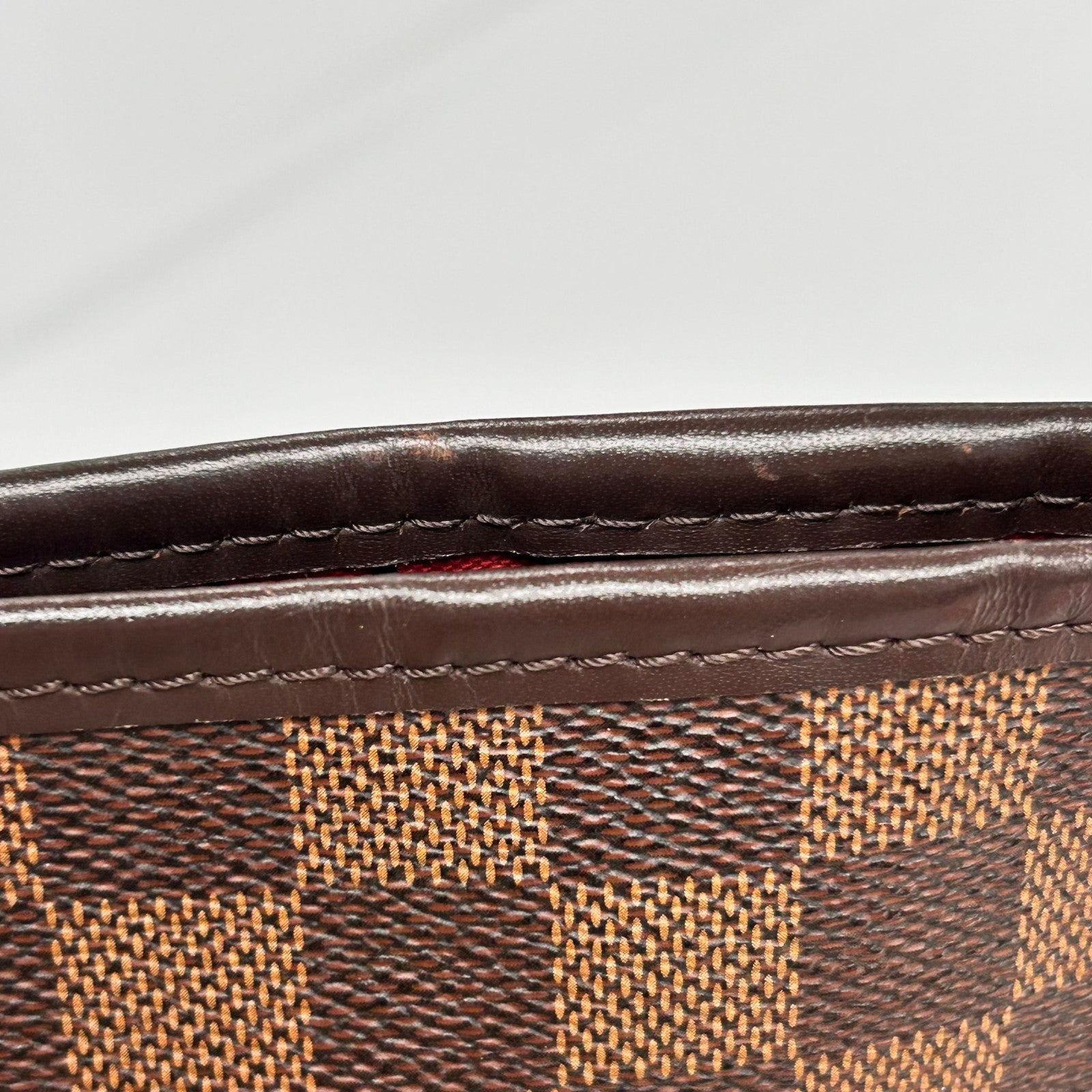LOUIS VUITTON Damier Ebene Neverfull MM金扣手挽袋啡色
