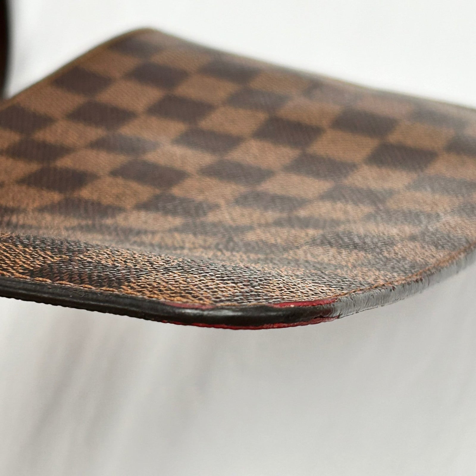 LOUIS VUITTON Damier Ebene Neverfull MM金扣手挽袋啡色