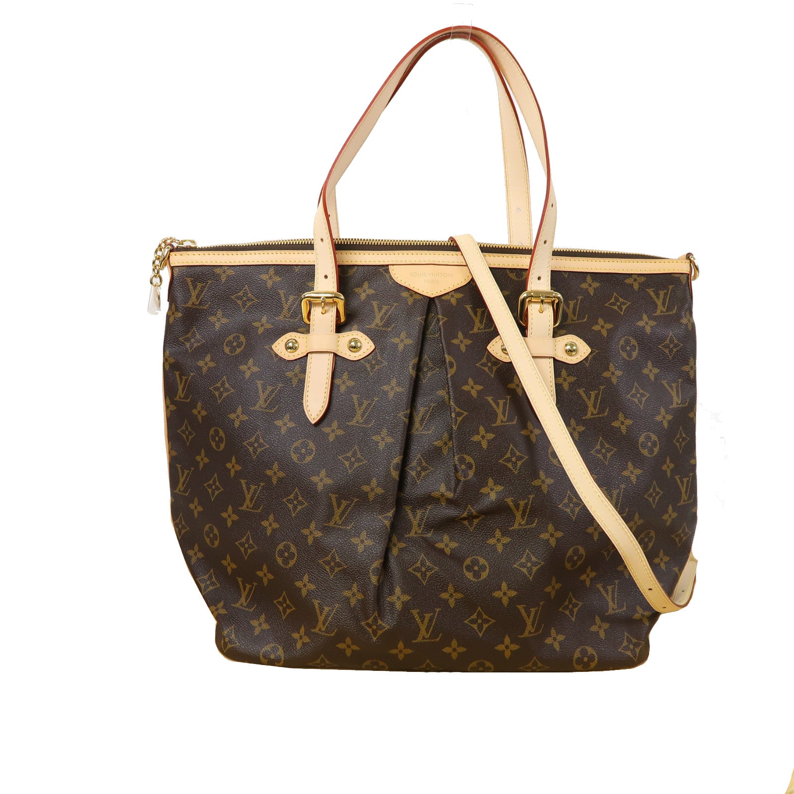 LOUIS VUITTON Monogram Palermo GM金扣手挽肩背兩用袋啡色