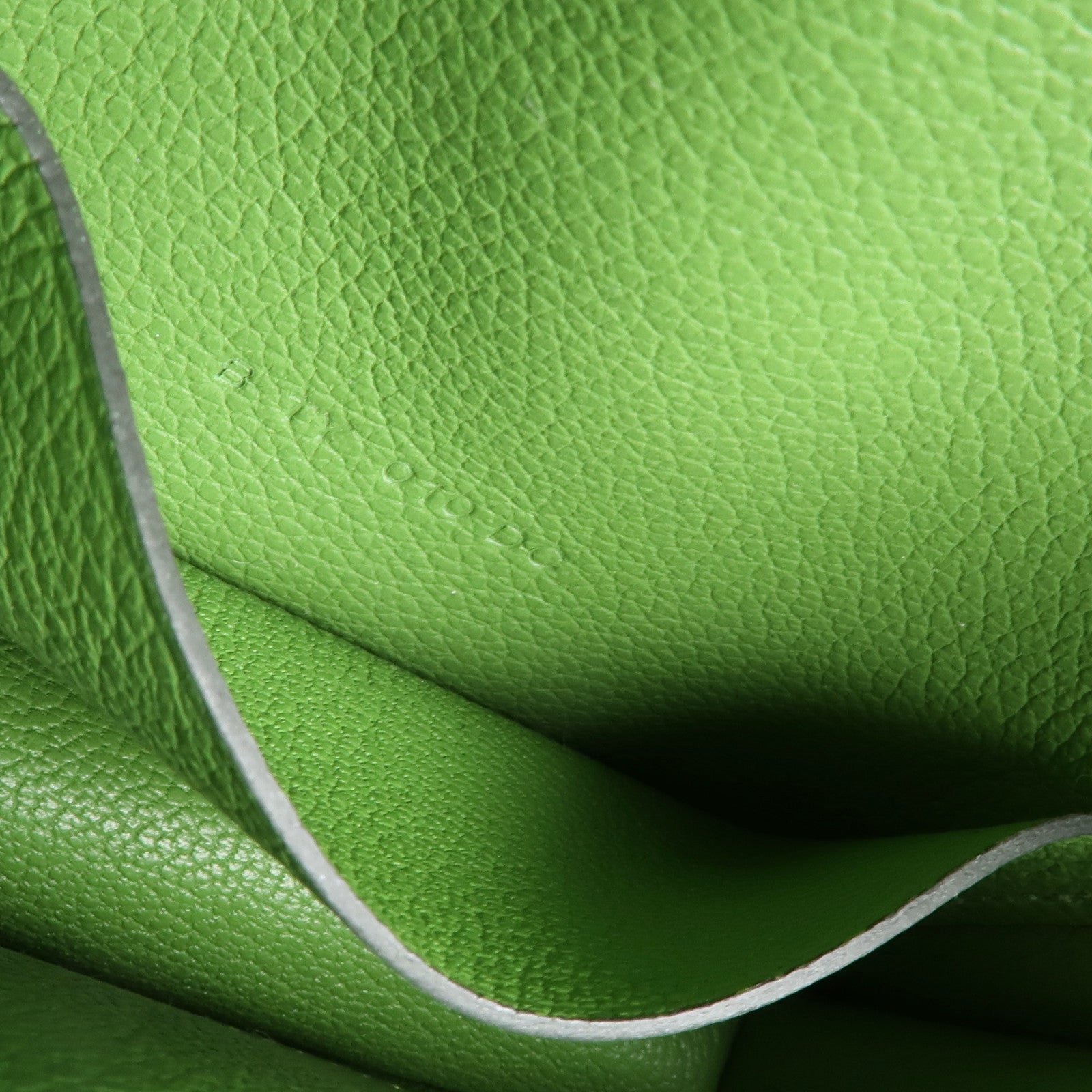 HERMES Evercolor皮革Constance Slim銀扣錢包Vert Yucca/Mauve Pale