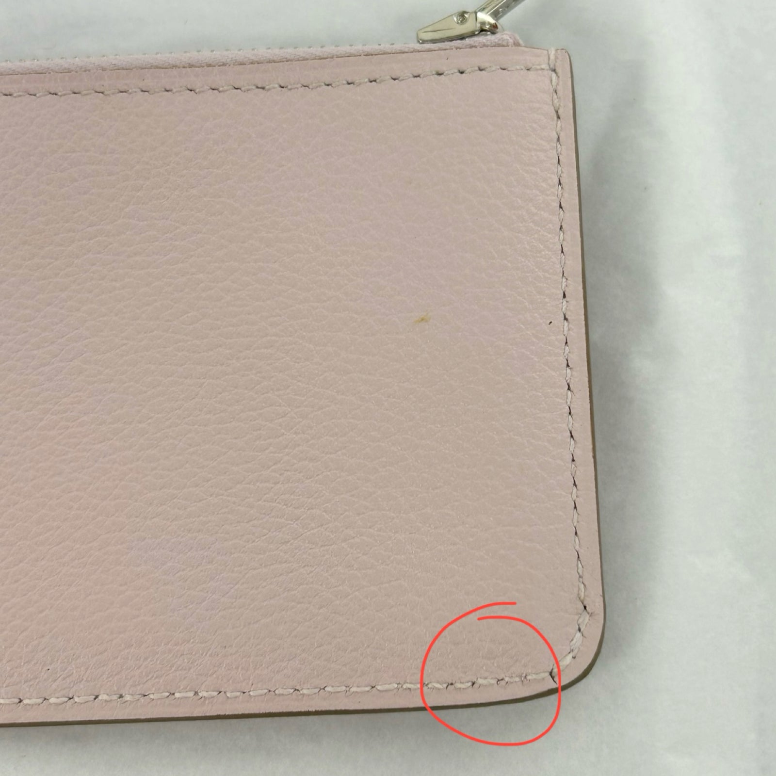 HERMES Evercolor皮革Constance Slim銀扣錢包Vert Yucca/Mauve Pale
