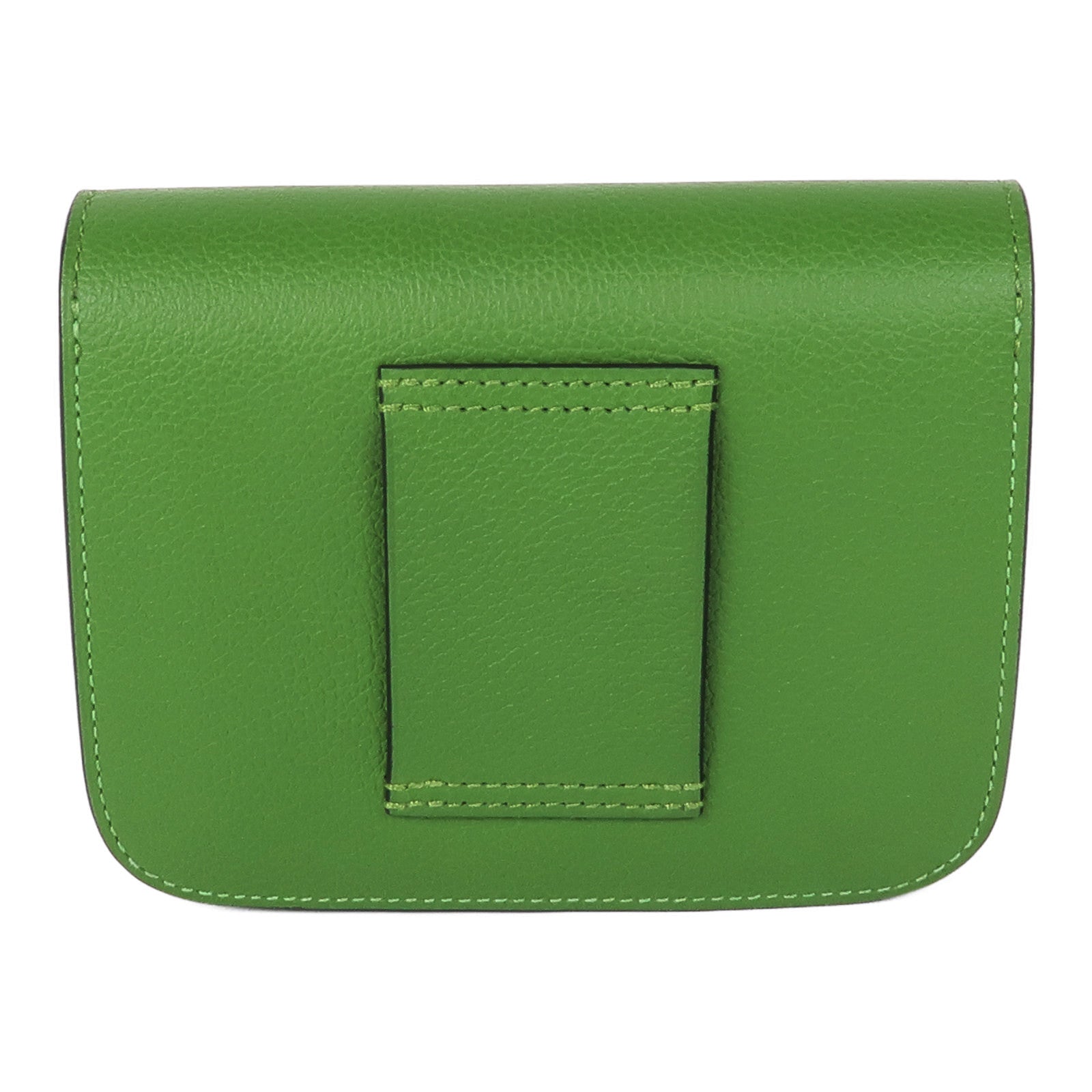 HERMES Evercolor皮革Constance Slim銀扣錢包Vert Yucca/Mauve Pale