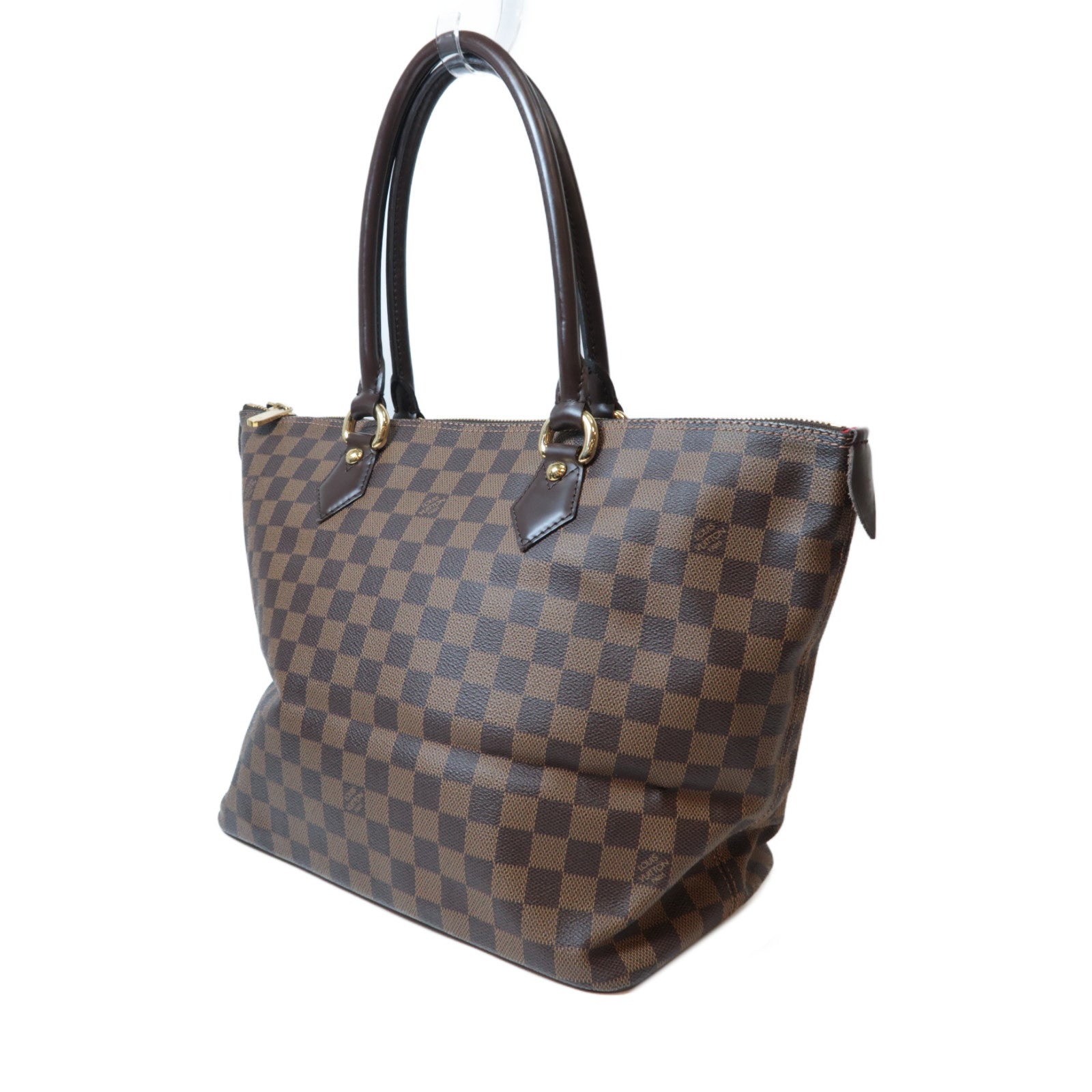 LOUIS VUITTON **【激減優惠】Damier Saleya MM金扣手挽袋啡色