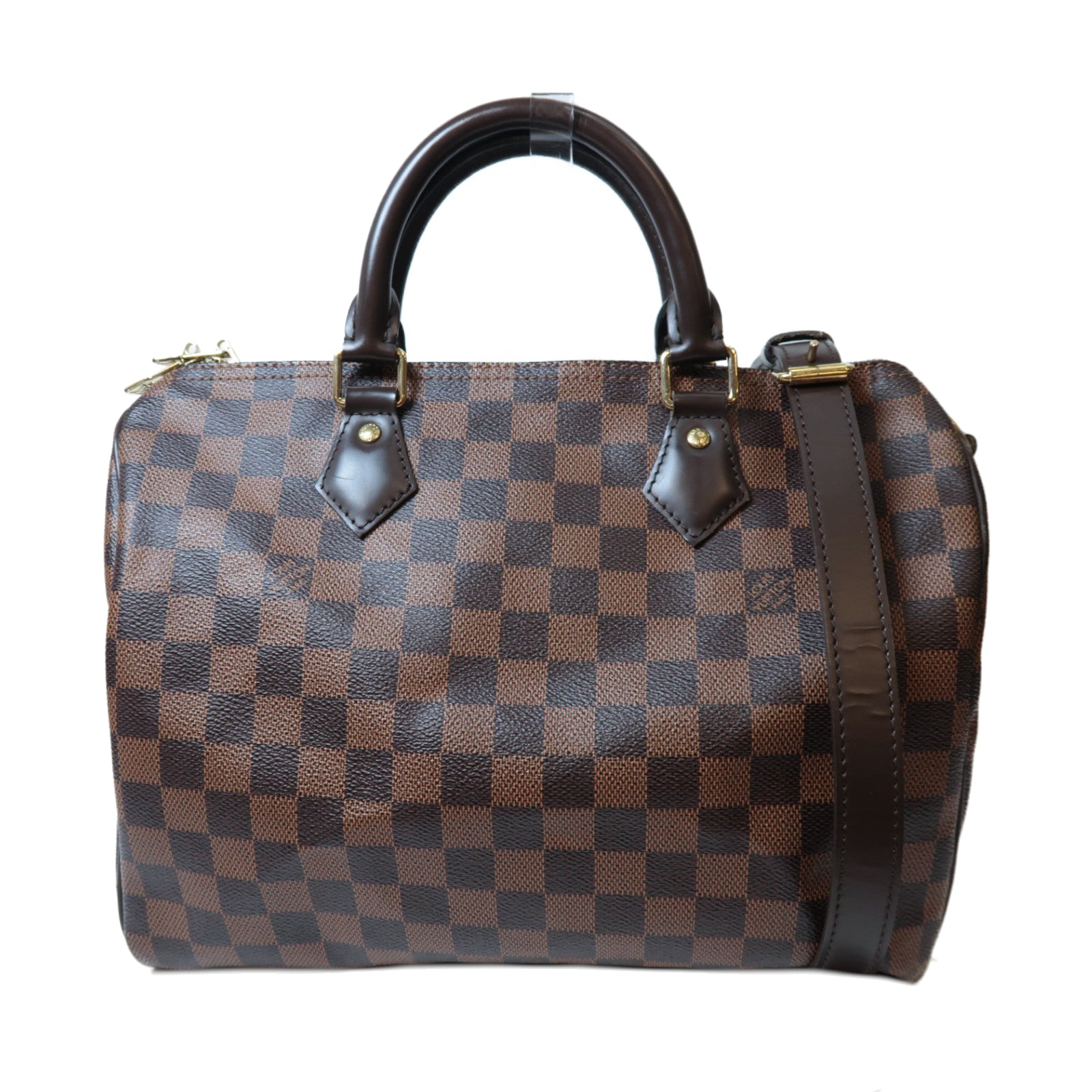 LOUIS VUITTON 【激減優惠】Damier Speedy Bandouliere 30金扣手挽肩背兩用袋啡色