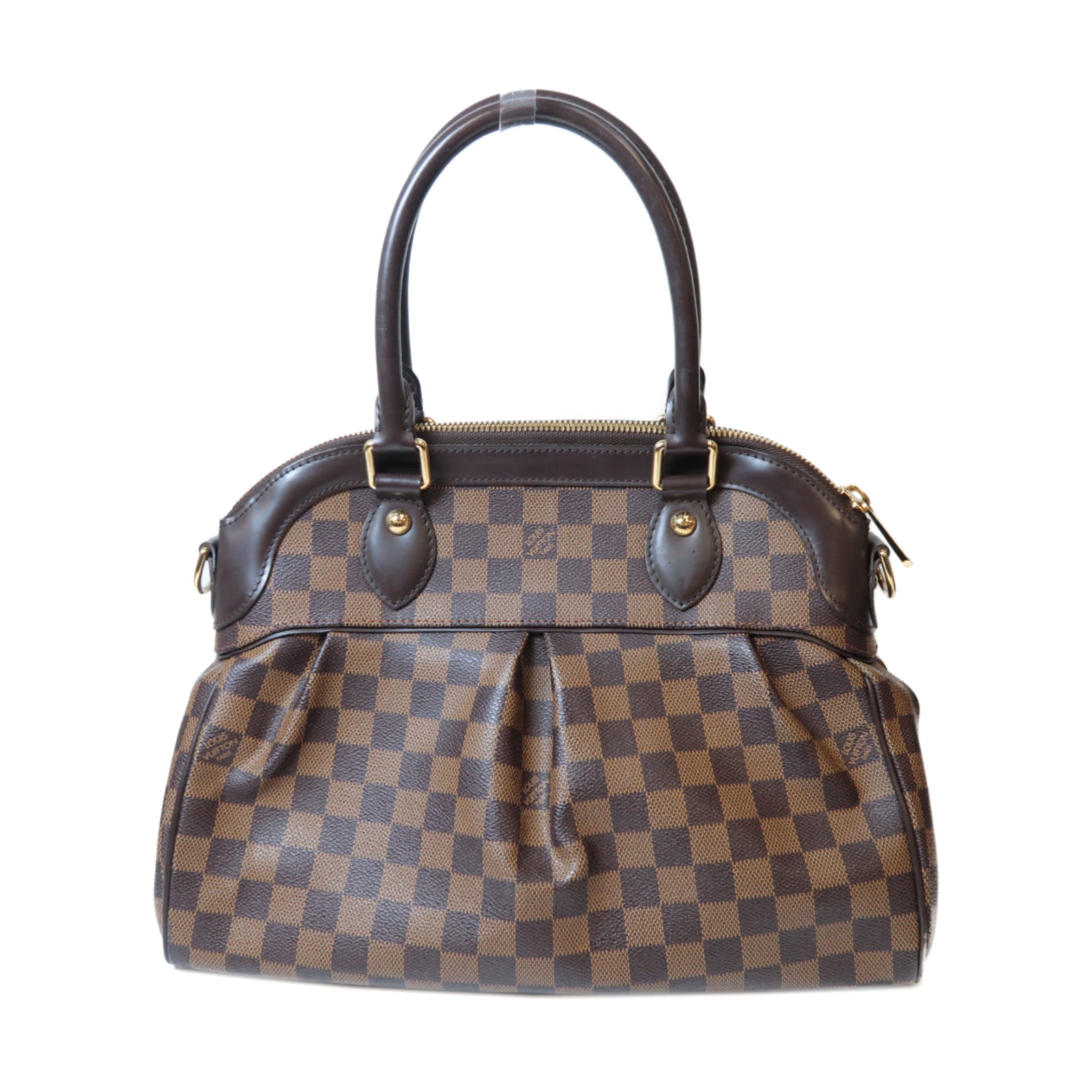 LOUIS VUITTON 【激減優惠】Damier Trevi PM金扣手挽肩背兩用袋啡色