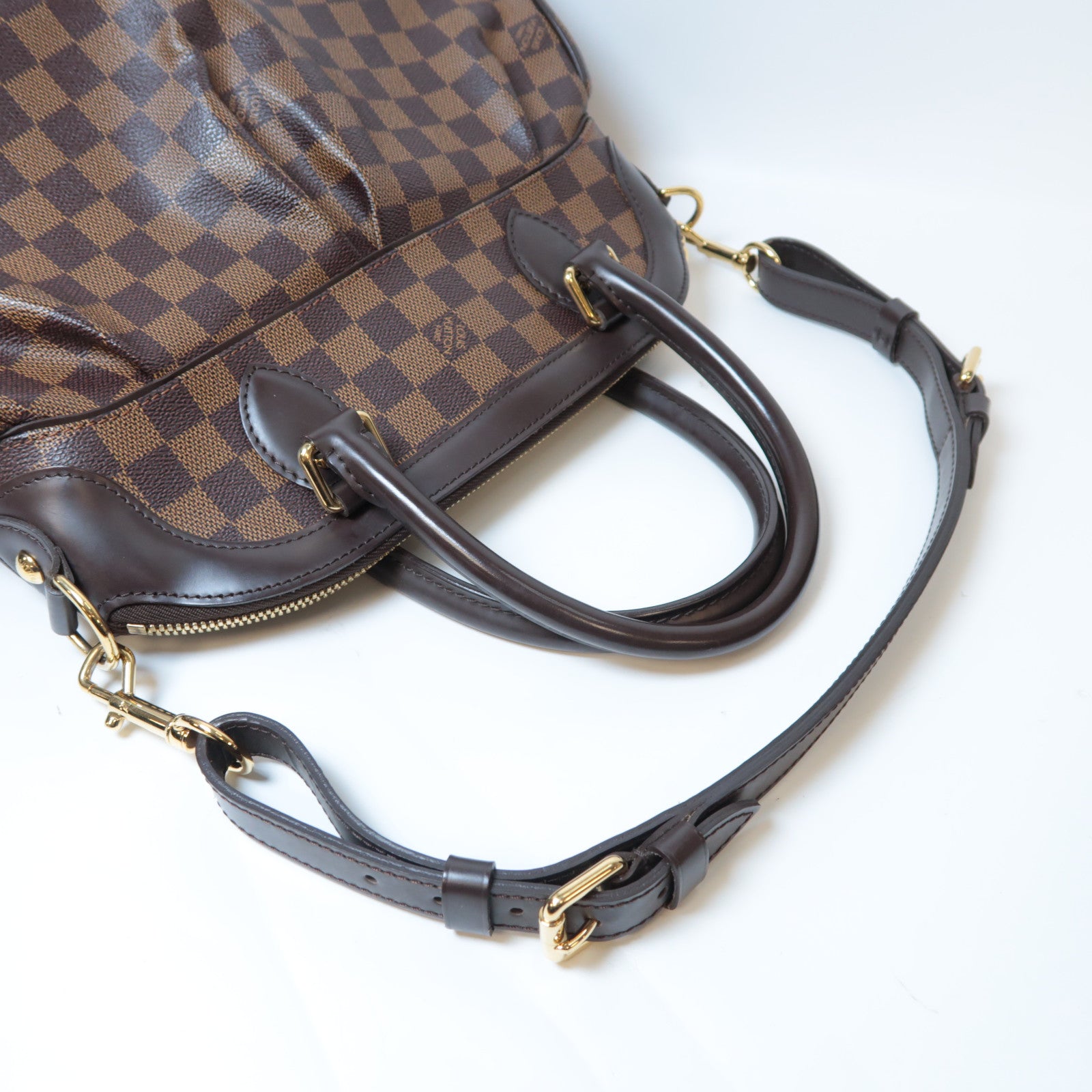 LOUIS VUITTON 【激減優惠】Damier Trevi PM金扣手挽肩背兩用袋啡色