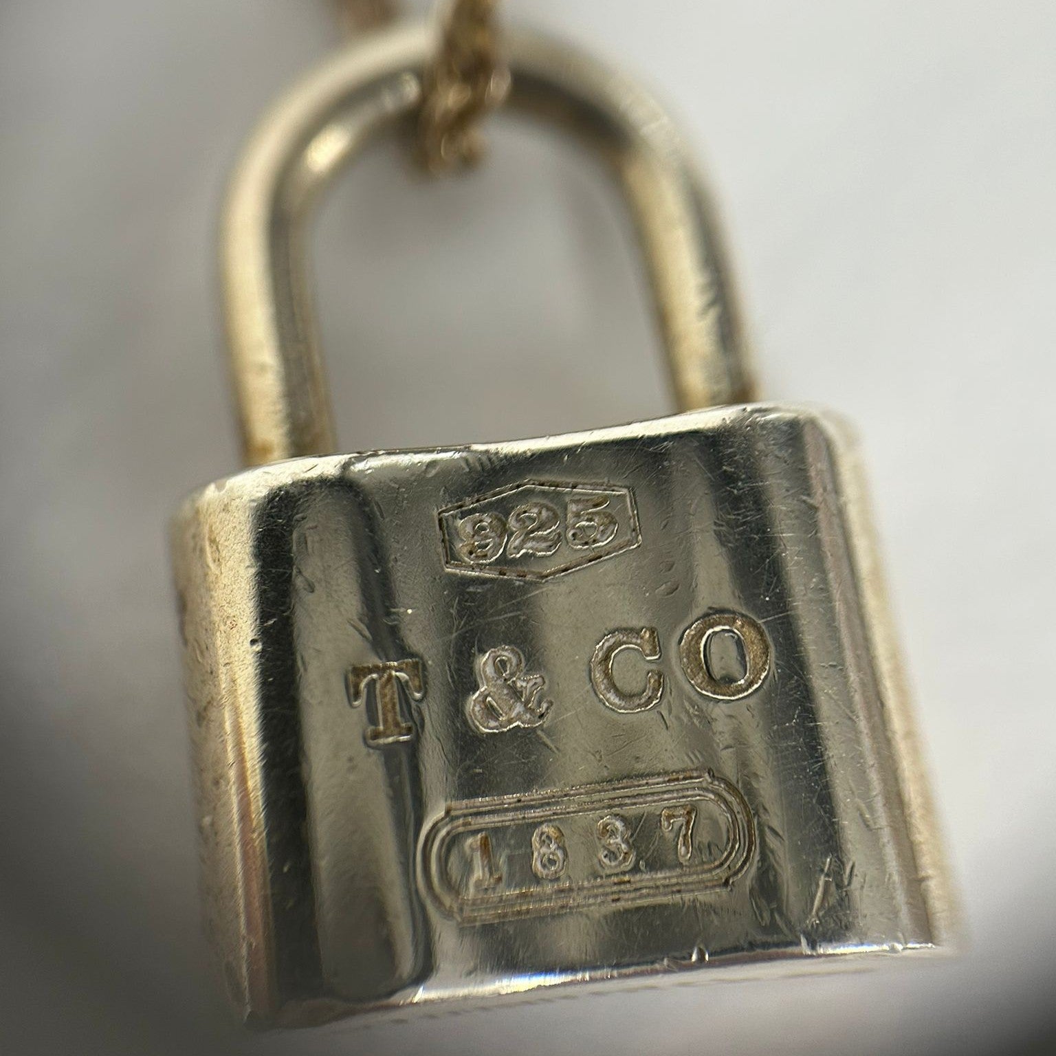 TIFFANY＆CO 925純銀Padlock Necklace銀扣項鏈