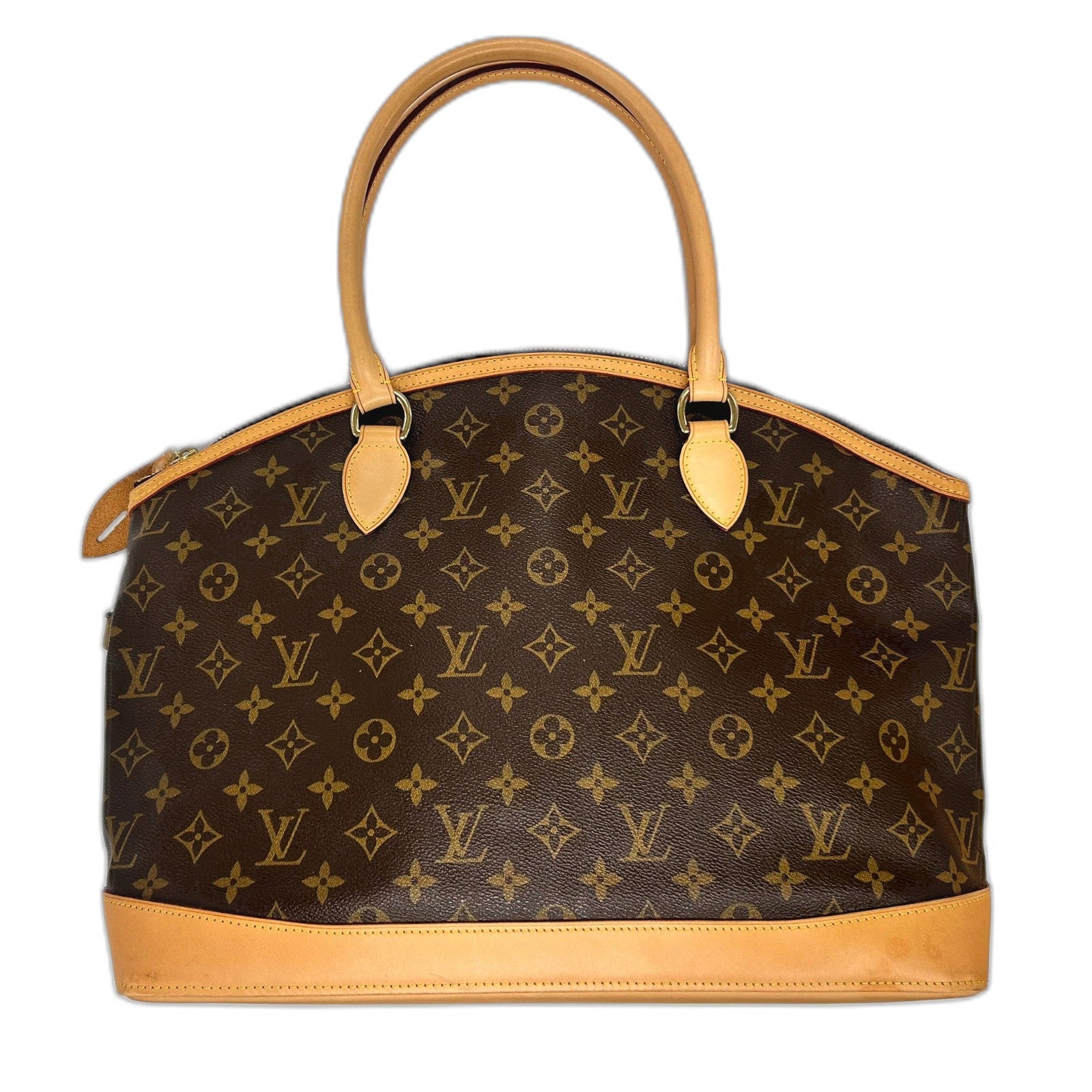 LOUIS VUITTON 【激減優惠】Monogram Lockit Horizontal金扣手挽袋啡色