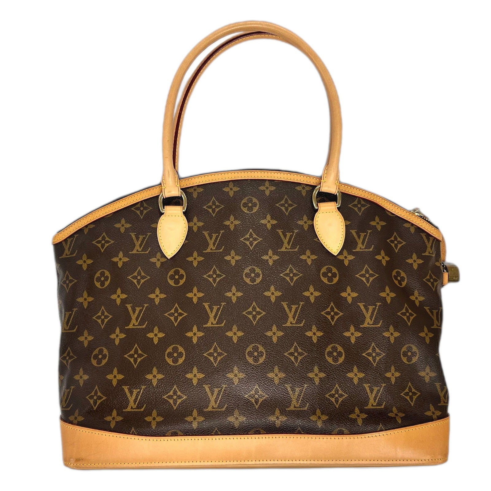 LOUIS VUITTON 【激減優惠】Monogram Lockit Horizontal金扣手挽袋啡色