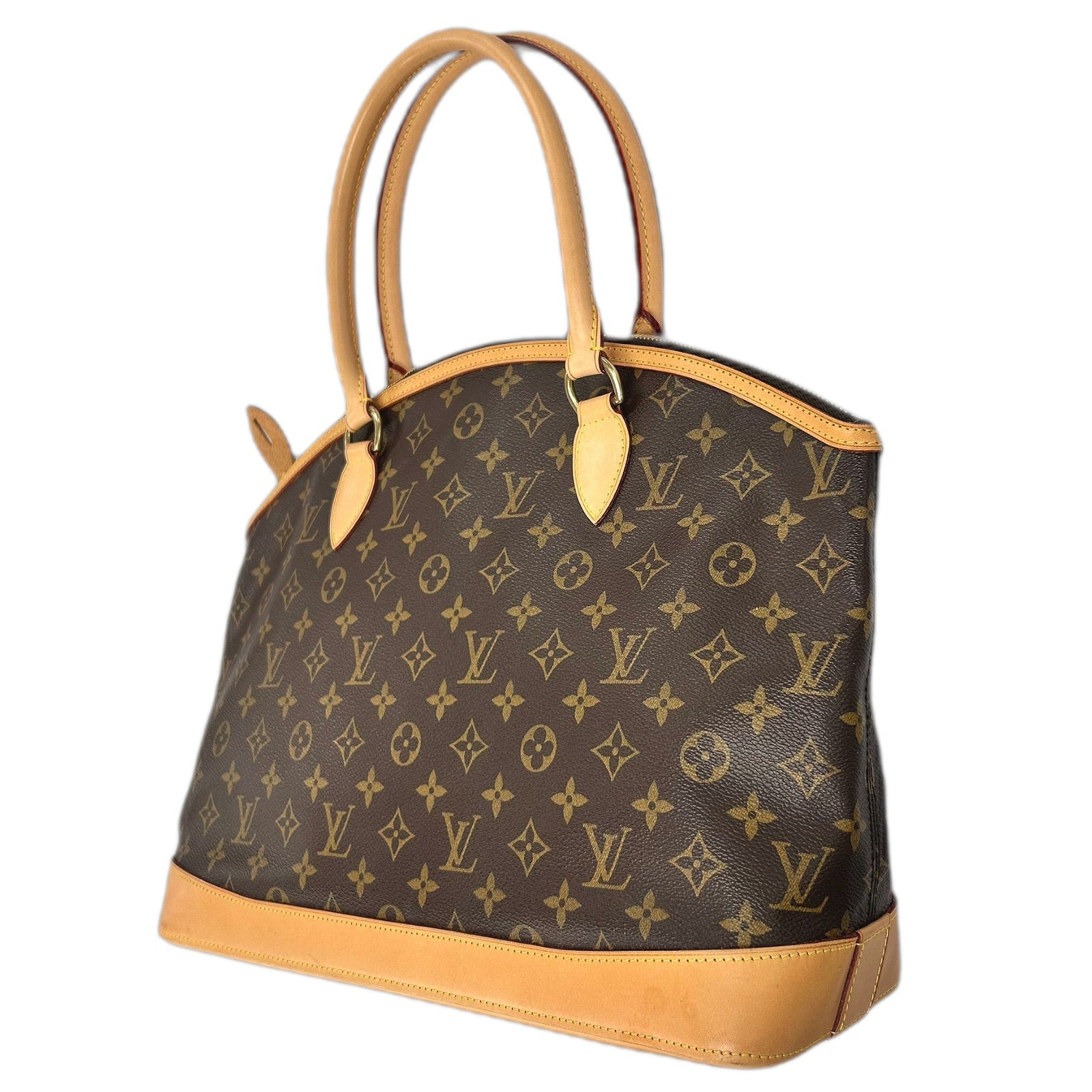 LOUIS VUITTON 【激減優惠】Monogram Lockit Horizontal金扣手挽袋啡色