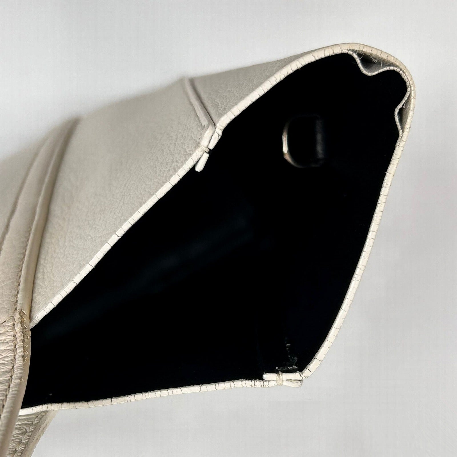 BALENCIAGA 牛皮皮革Everyday銀扣手挽肩背兩用袋白色