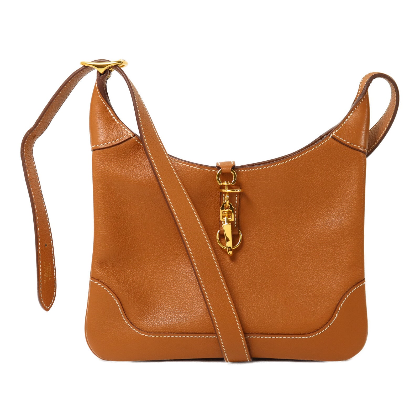 HERMES Evercolor皮革Trim Duo 24肩背袋Gold
