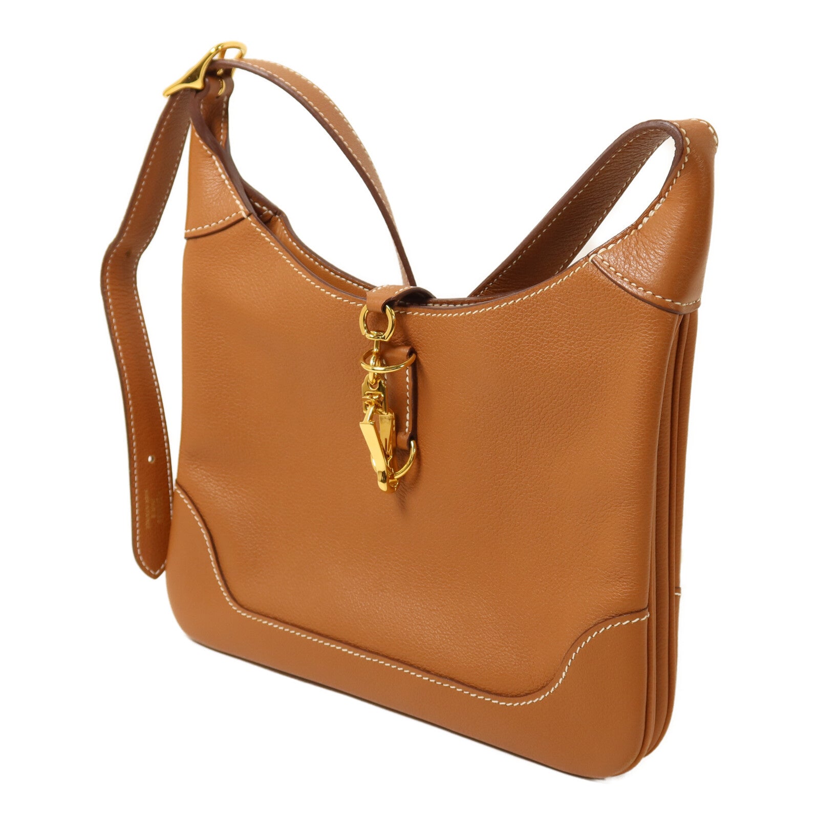 HERMES Evercolor皮革Trim Duo 24肩背袋Gold