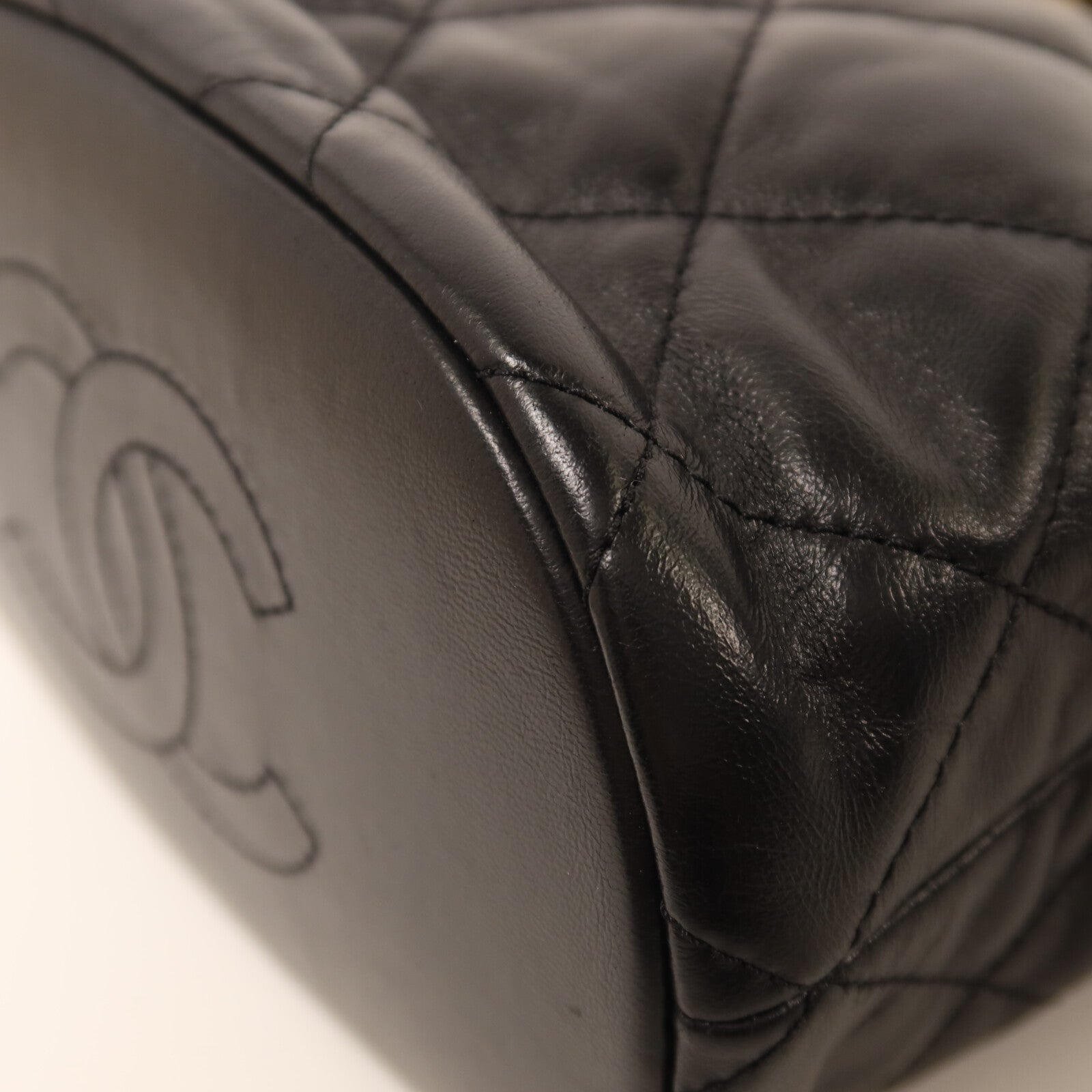CHANEL 羊皮皮革Chain Shoulder Bucket鏈帶手挽肩背兩用袋