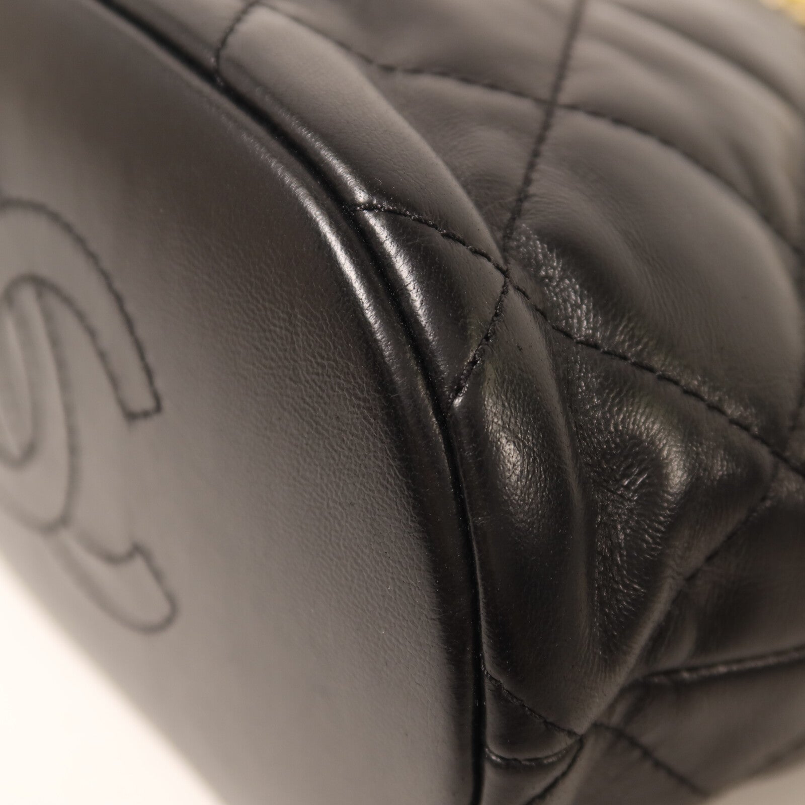 CHANEL 羊皮皮革Chain Shoulder Bucket鏈帶手挽肩背兩用袋