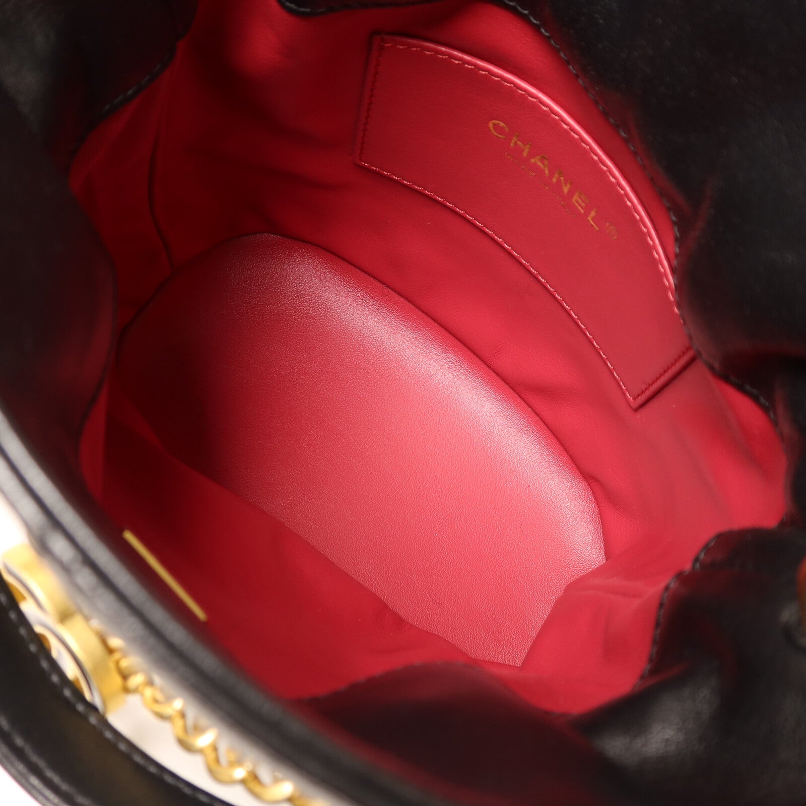 CHANEL 羊皮皮革Chain Shoulder Bucket鏈帶手挽肩背兩用袋