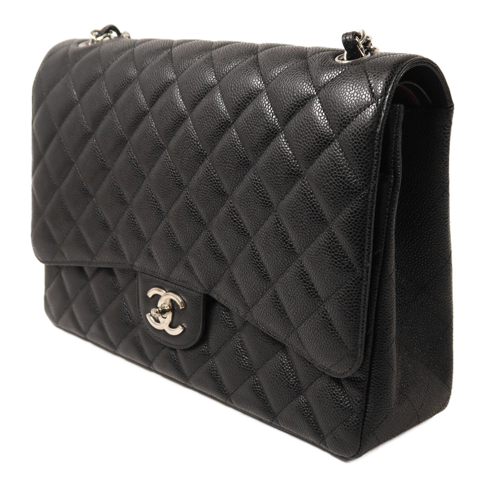 CHANEL 牛皮皮革Maxi Classic鏈帶肩背袋